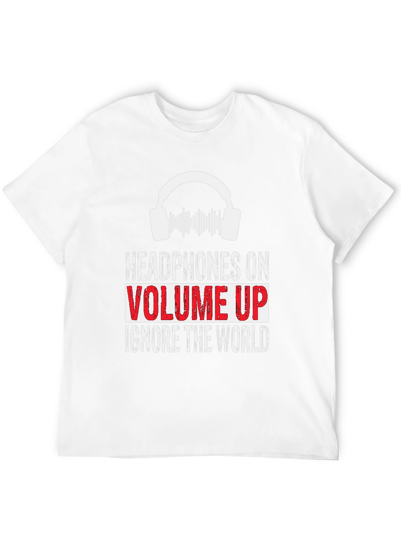 Black Headphones On Volume Up Graphic T-Shirt view 12