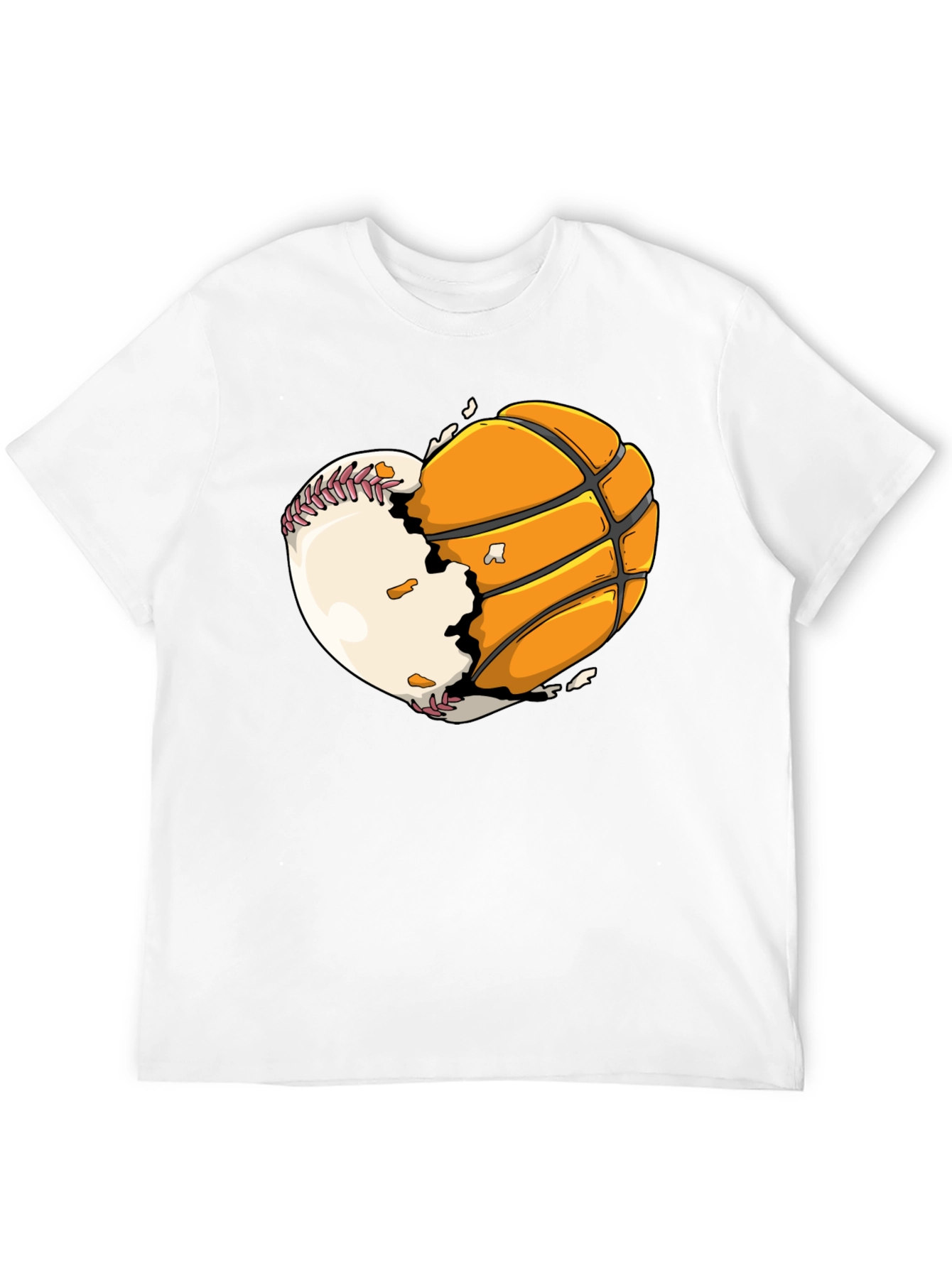 Black Baseball Basketball Heart Graphic Tee view 12