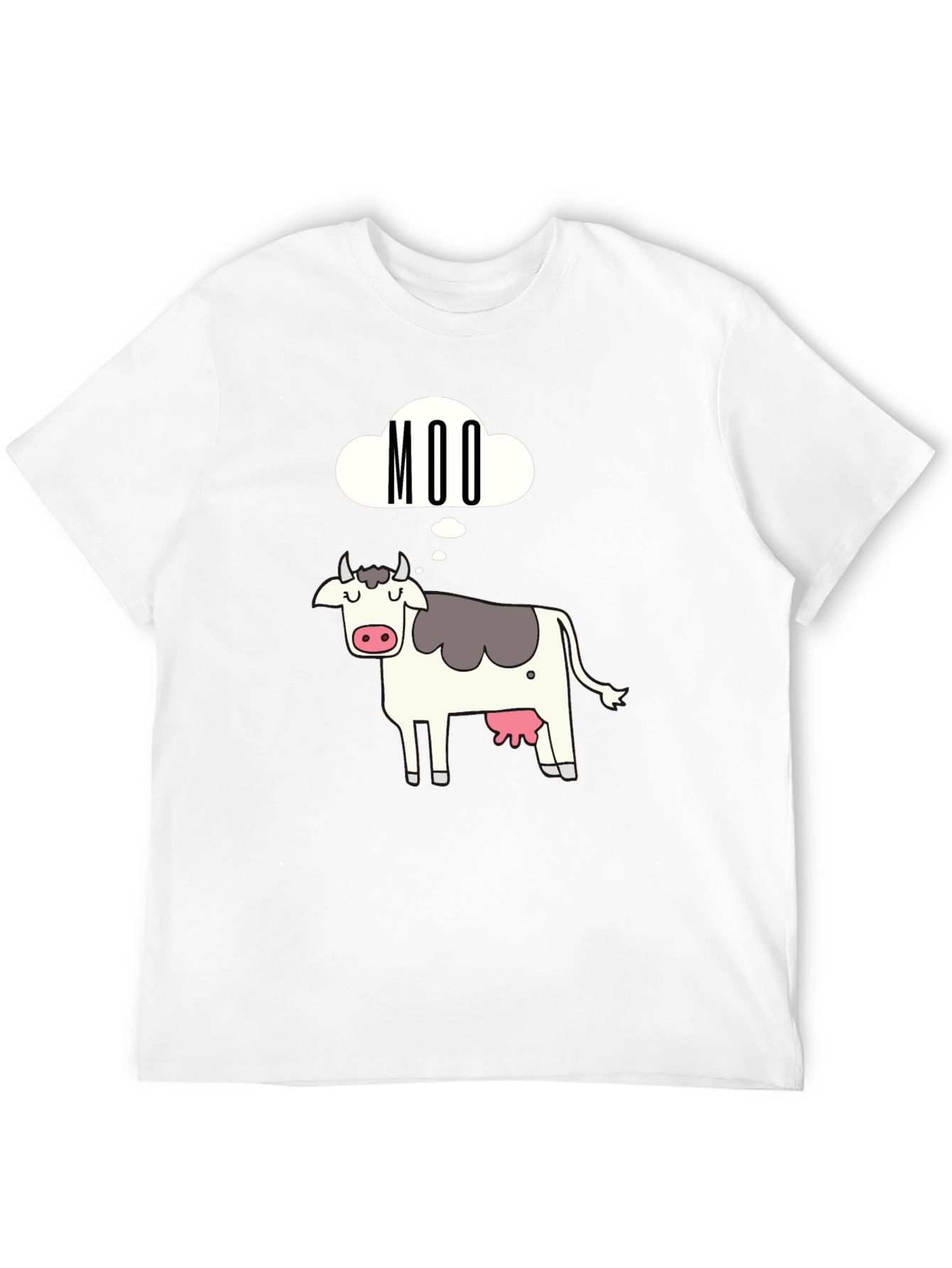 Black Moo Cow Graphic Tee - Black Cotton T-Shirt view 12