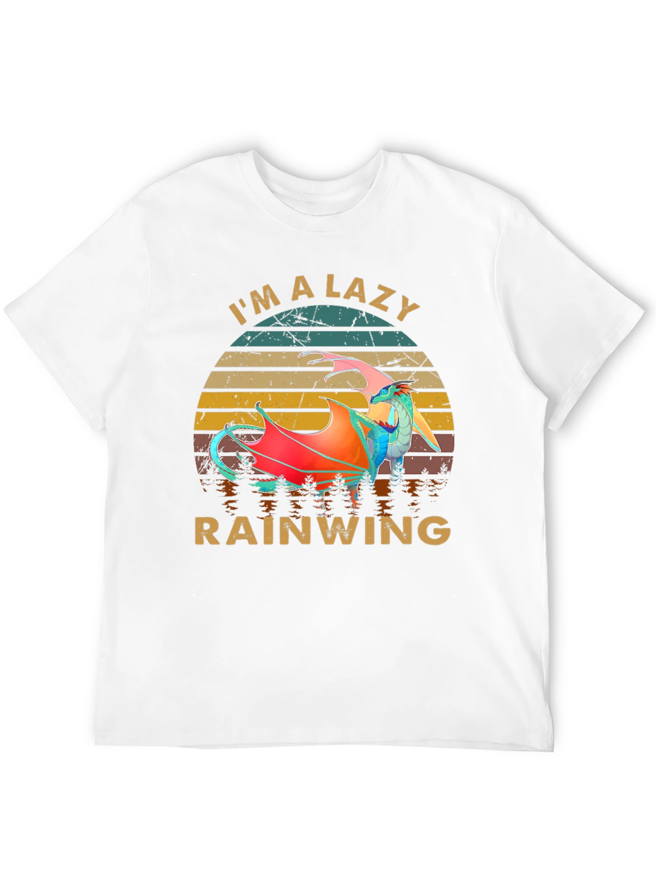 Black I'm a Lazy Rainwing Novelty Graphic T-Shirt view 12