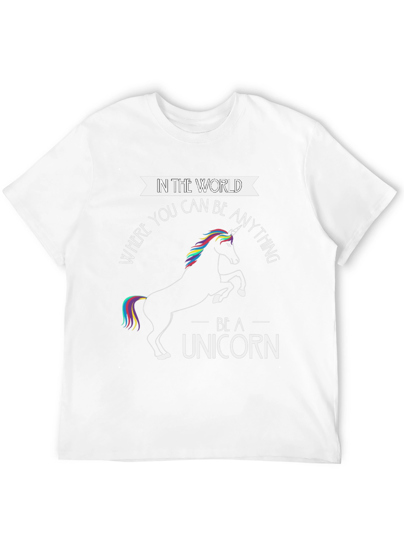 Black Be A Unicorn T-Shirt - Black Cotton Tee view 12
