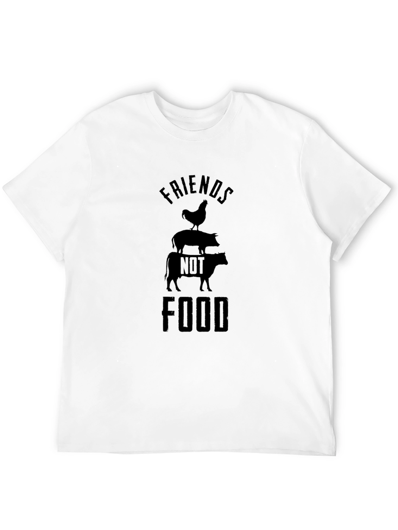 Black Vegan T-Shirt - Friends Not Food view 12
