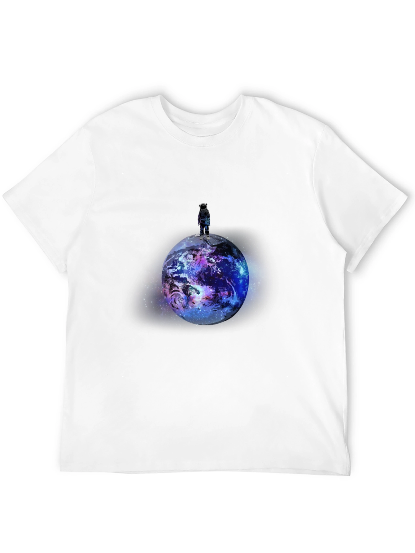 Black Astronaut Planet Graphic Print Black T-Shirt view 12