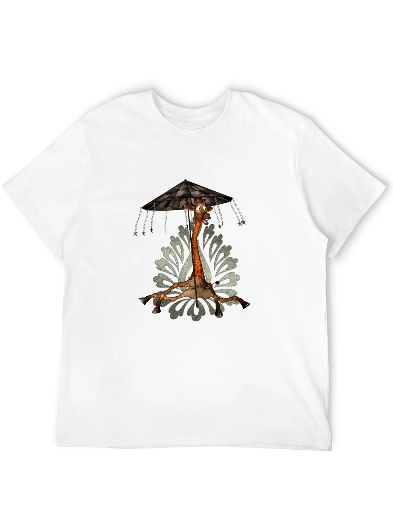 Black Giraffe Carousel T-Shirt - Unique Graphic Tee view 12