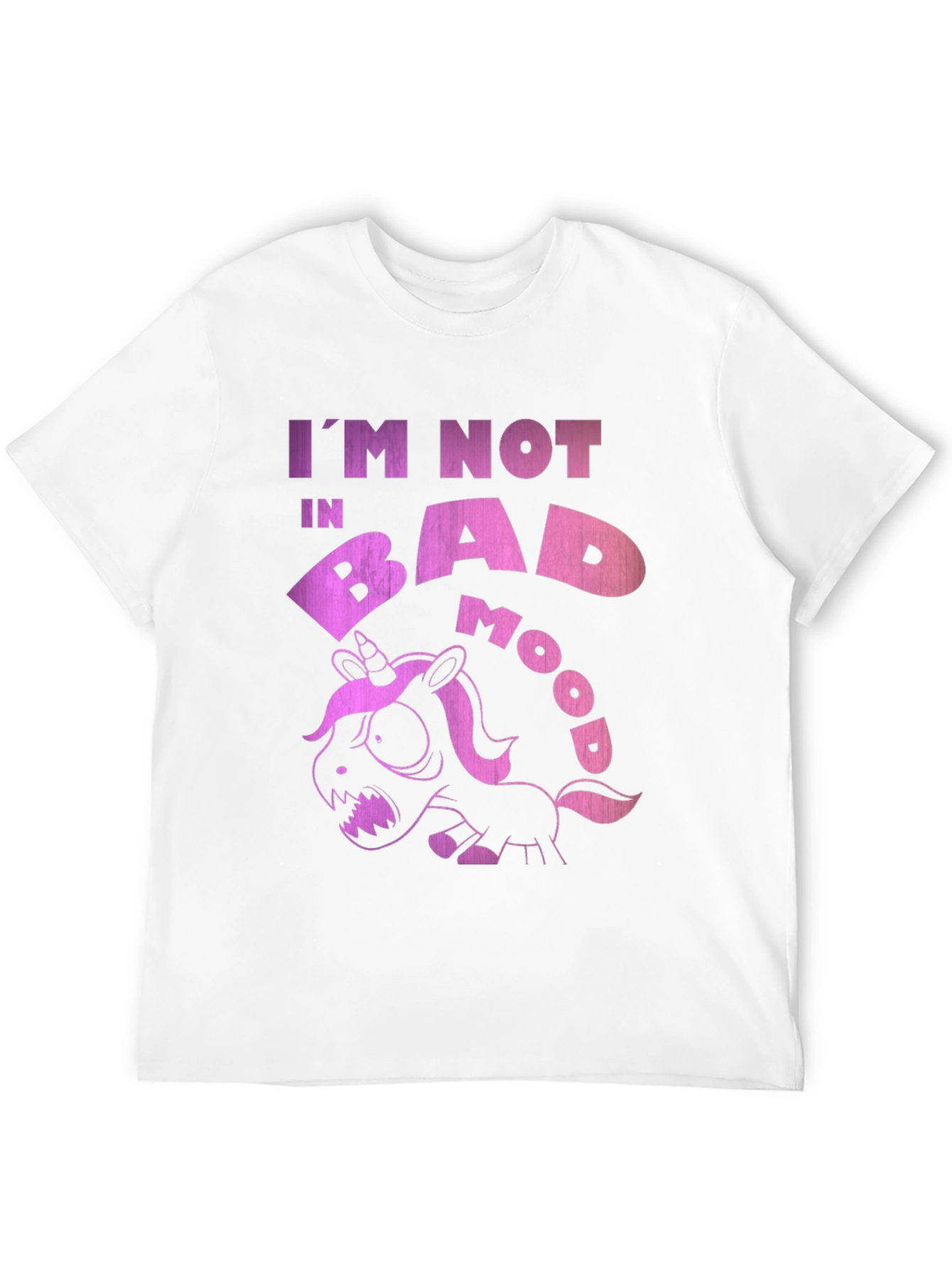 Black Funny Grumpy Unicorn Black T-Shirt - I'm Not in Bad Mood! view 12