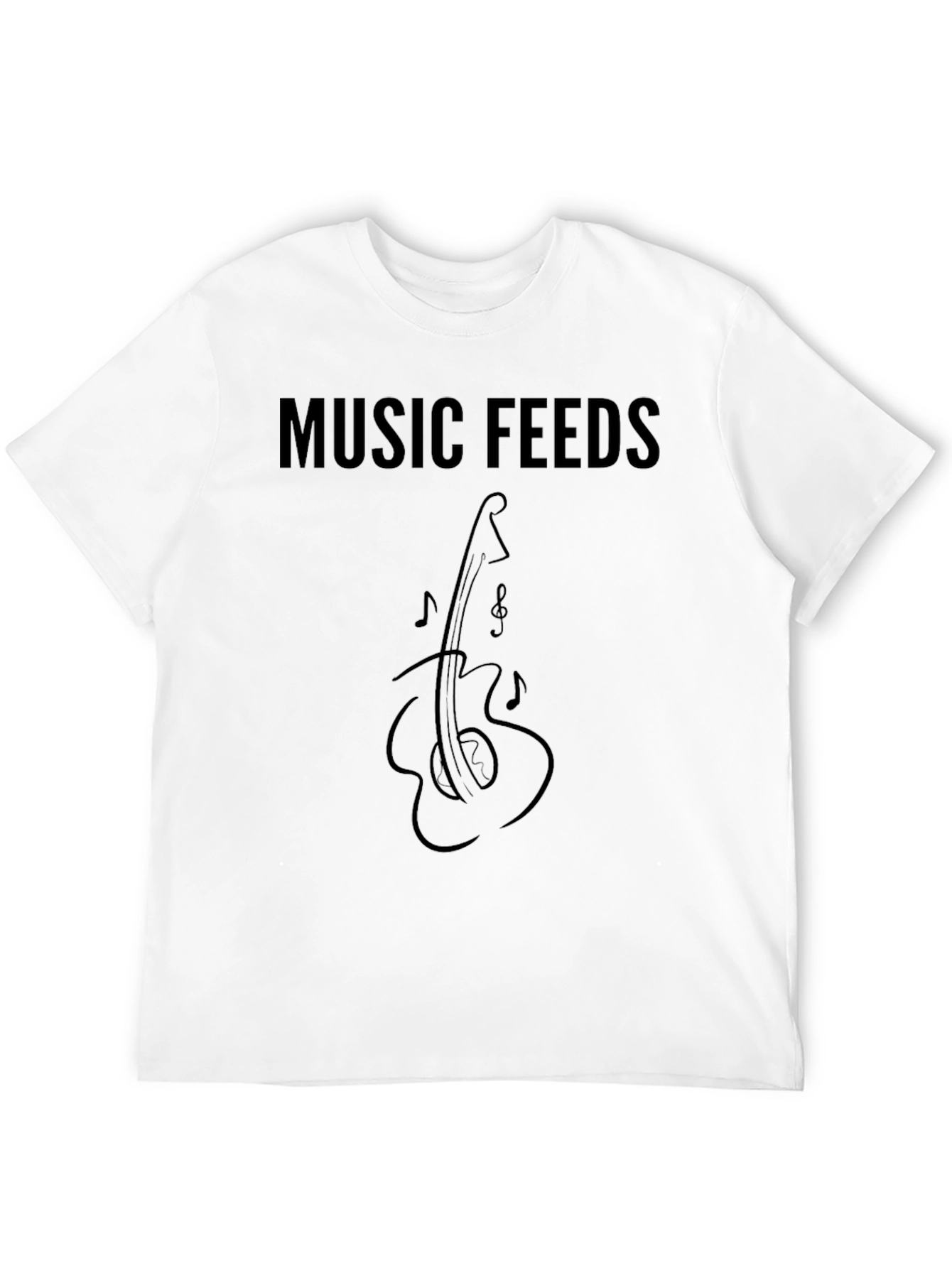 Black Music Feeds Guitar T-Shirt - Black Graphic Tee view 12