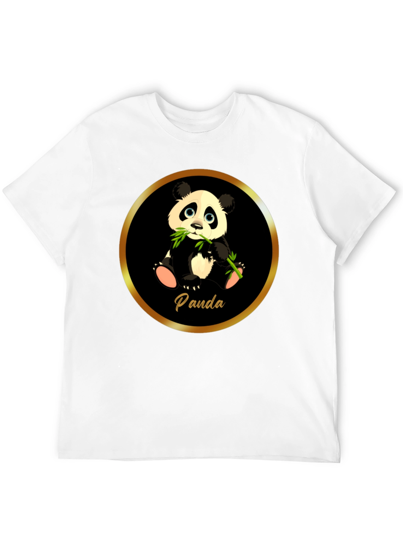 Black Cute Panda T-Shirt - Black Cotton Tee view 12