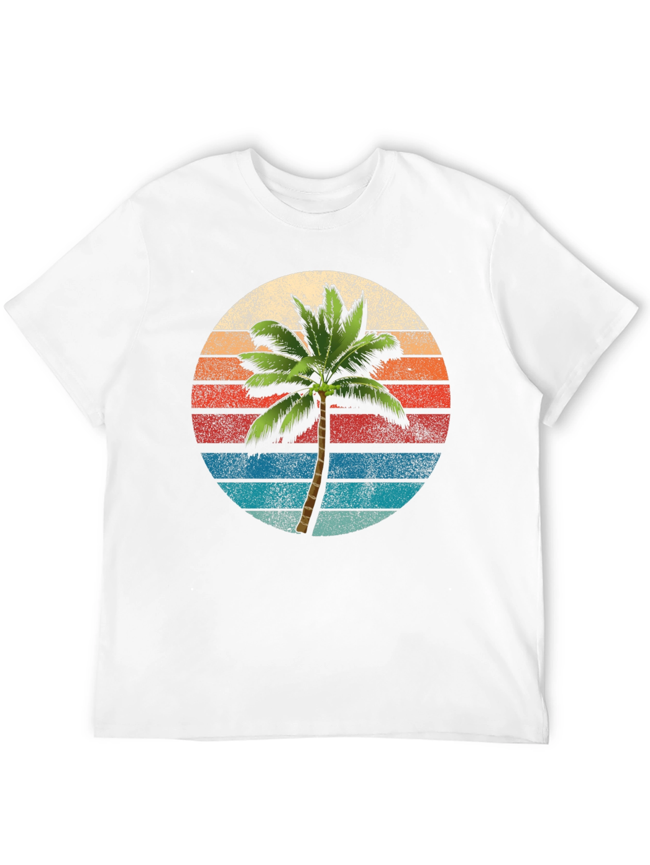 Black Retro Palm Tree Sunset T-Shirt view 12