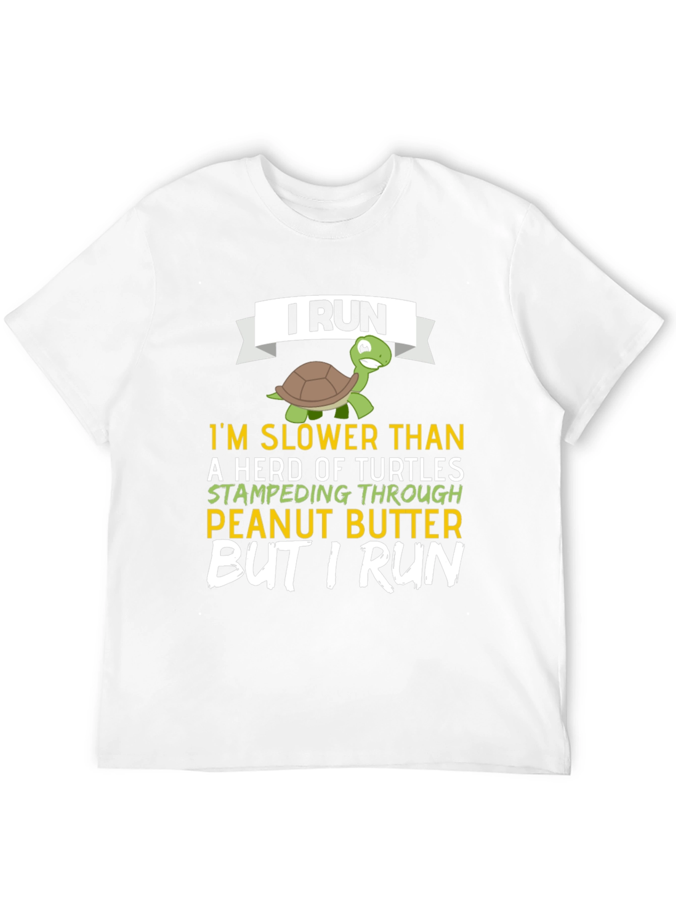 Black Funny Turtle Running T-Shirt - I Run view 12