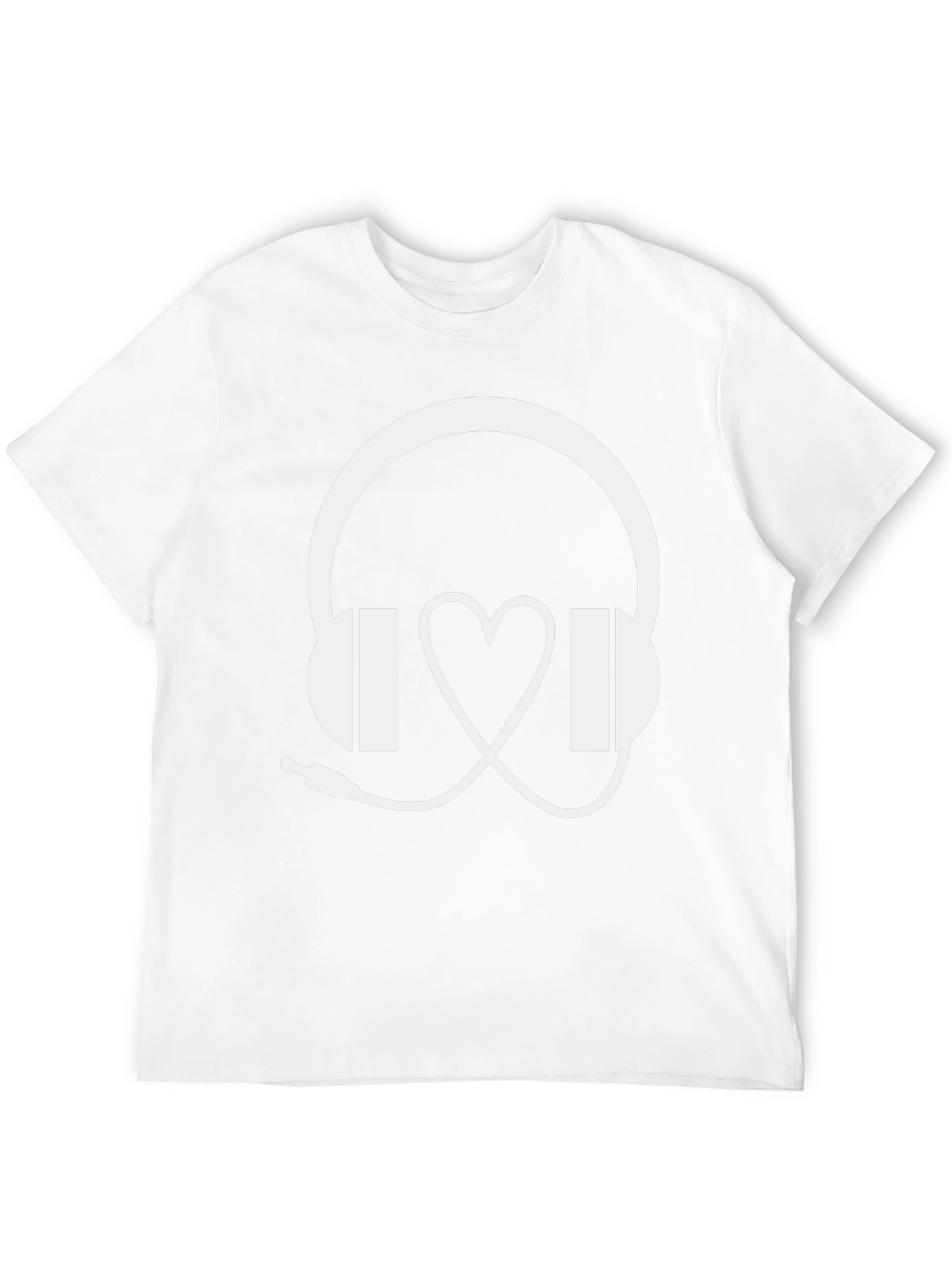 Black Music Lover T-Shirt: Headphones & Heartbeat Design view 12