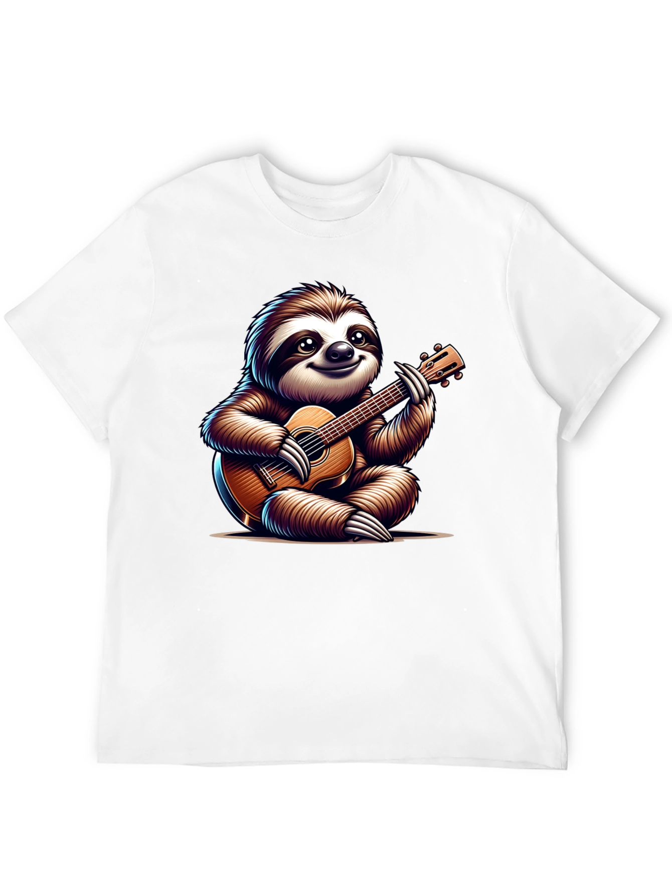 Black Sloth Guitar T-Shirt - Cute Musical Tee view 12
