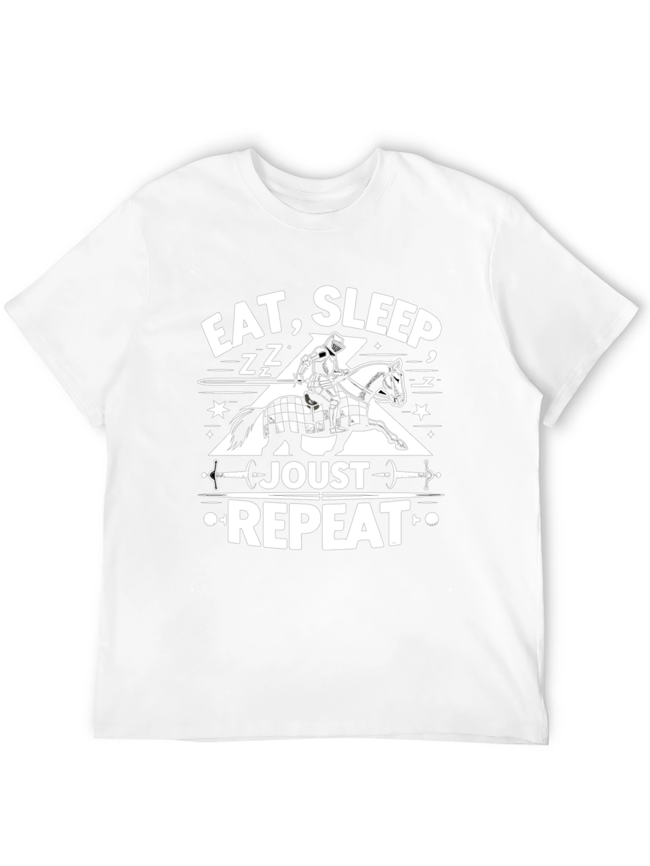 Black Eat Sleep Joust Repeat Black T-Shirt view 12