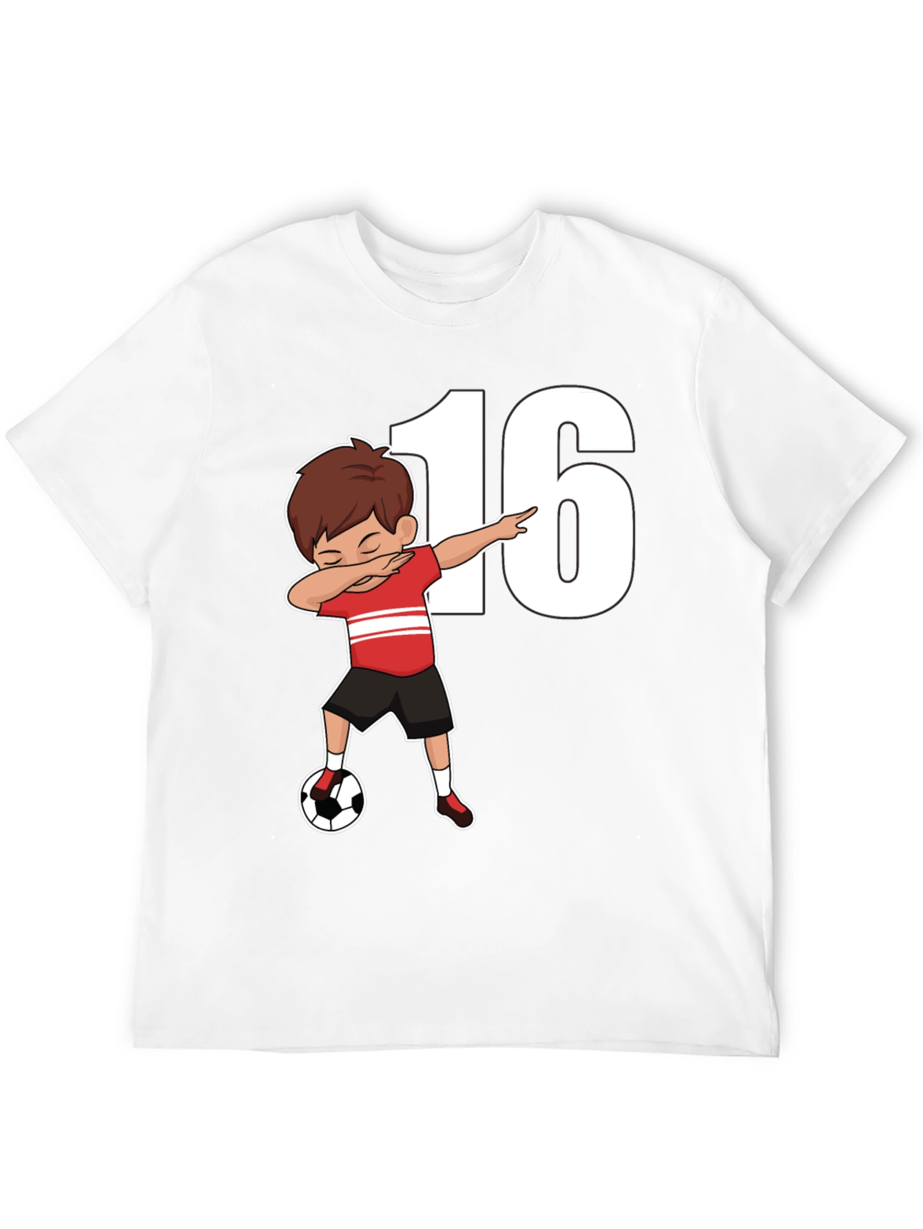 Black Soccer Boy 16th Birthday T-Shirt view 12