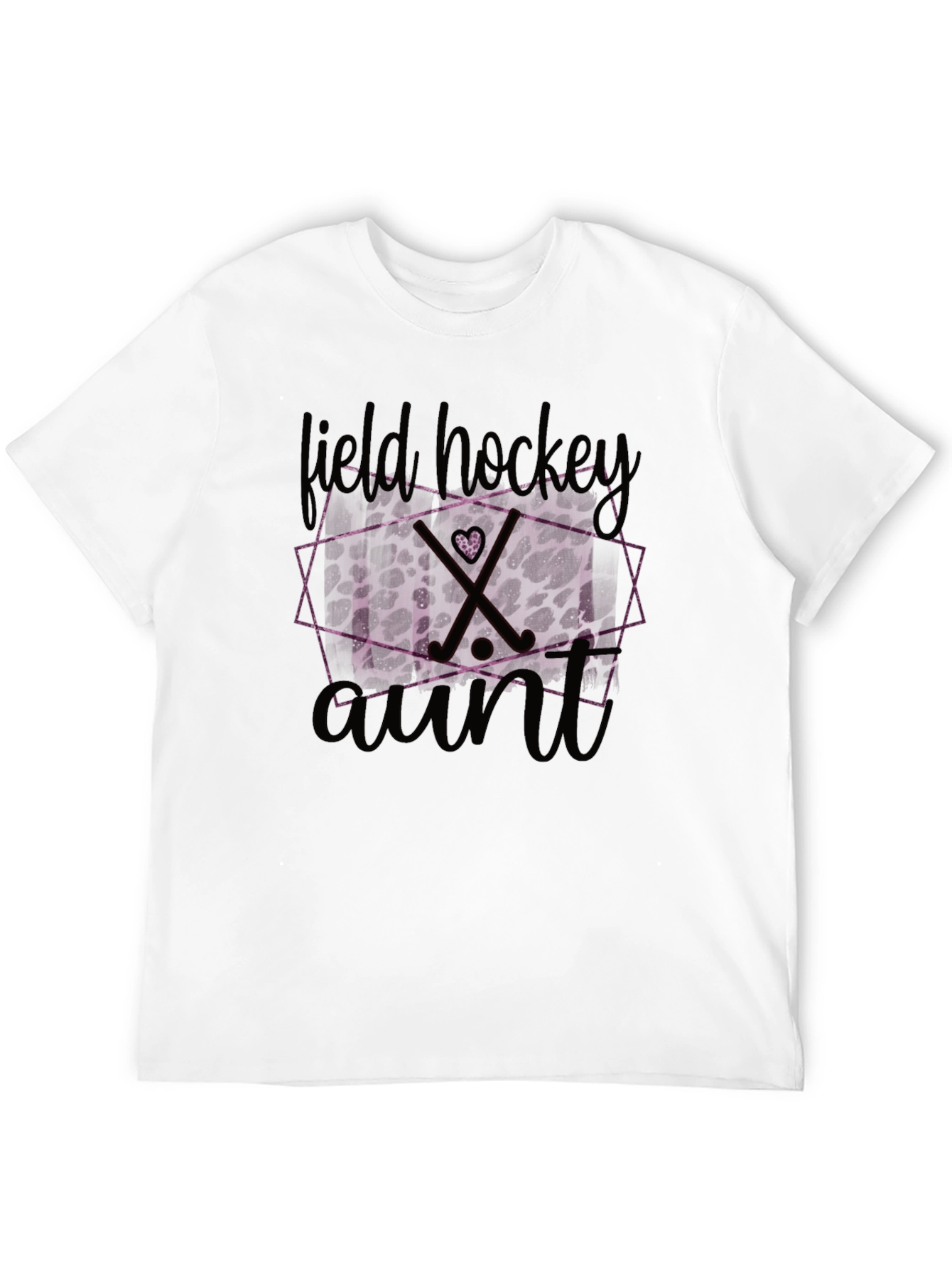 Black Field Hockey Aunt Leopard Print T-Shirt view 12