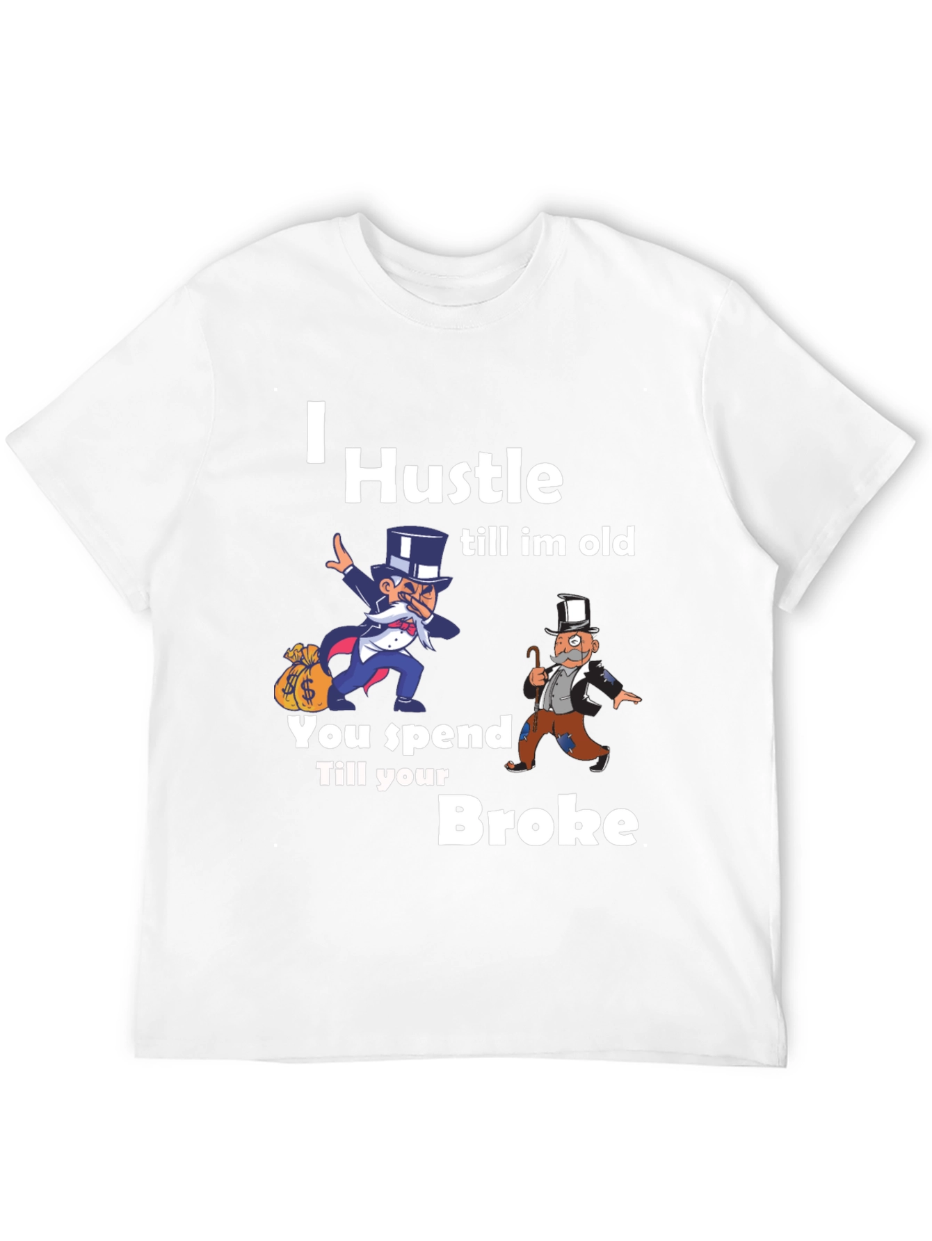 Black I Hustle Till I'm Old Graphic T-Shirt view 12