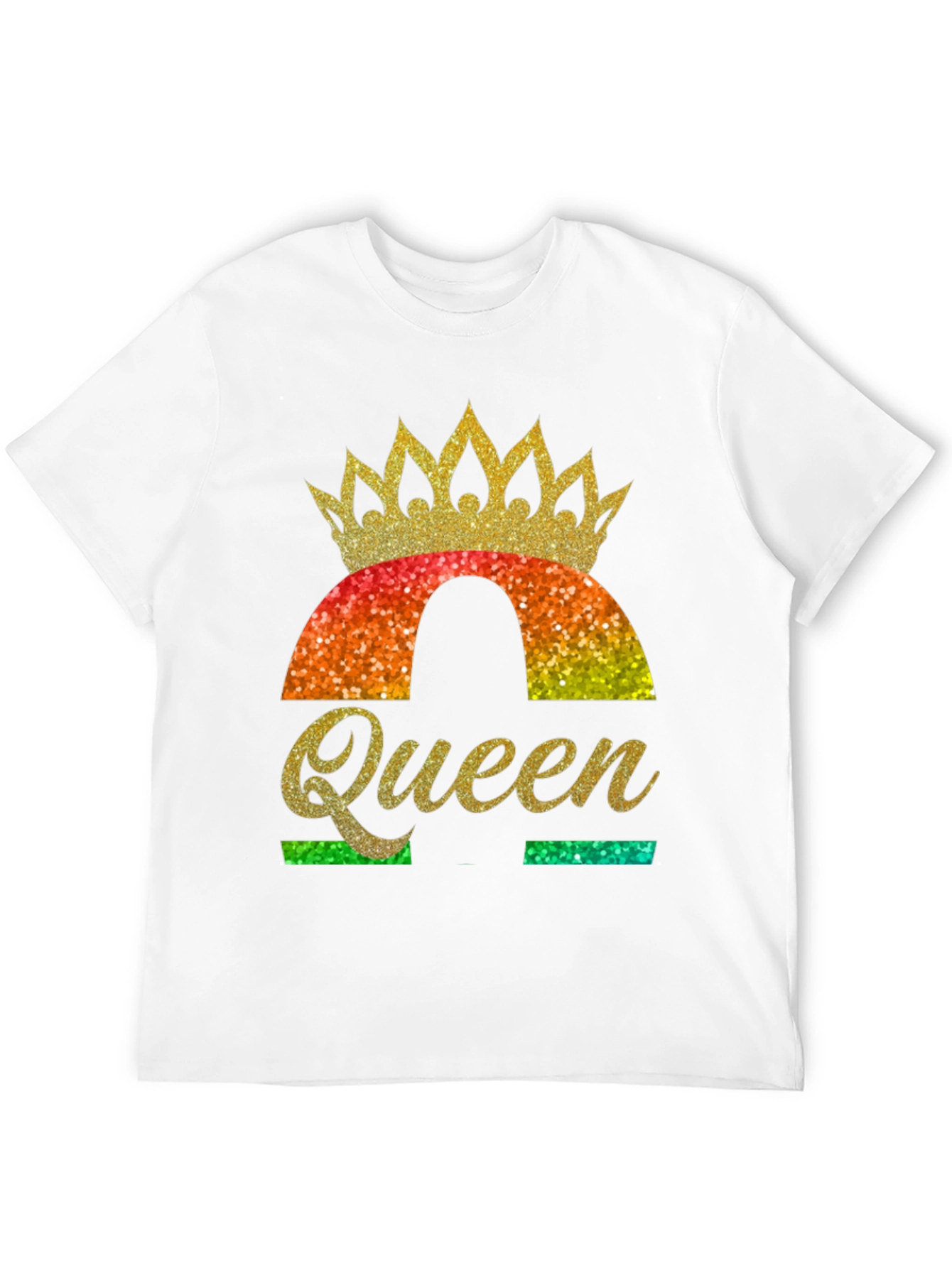 Black Queen Rainbow Glitter Graphic T-Shirt view 12