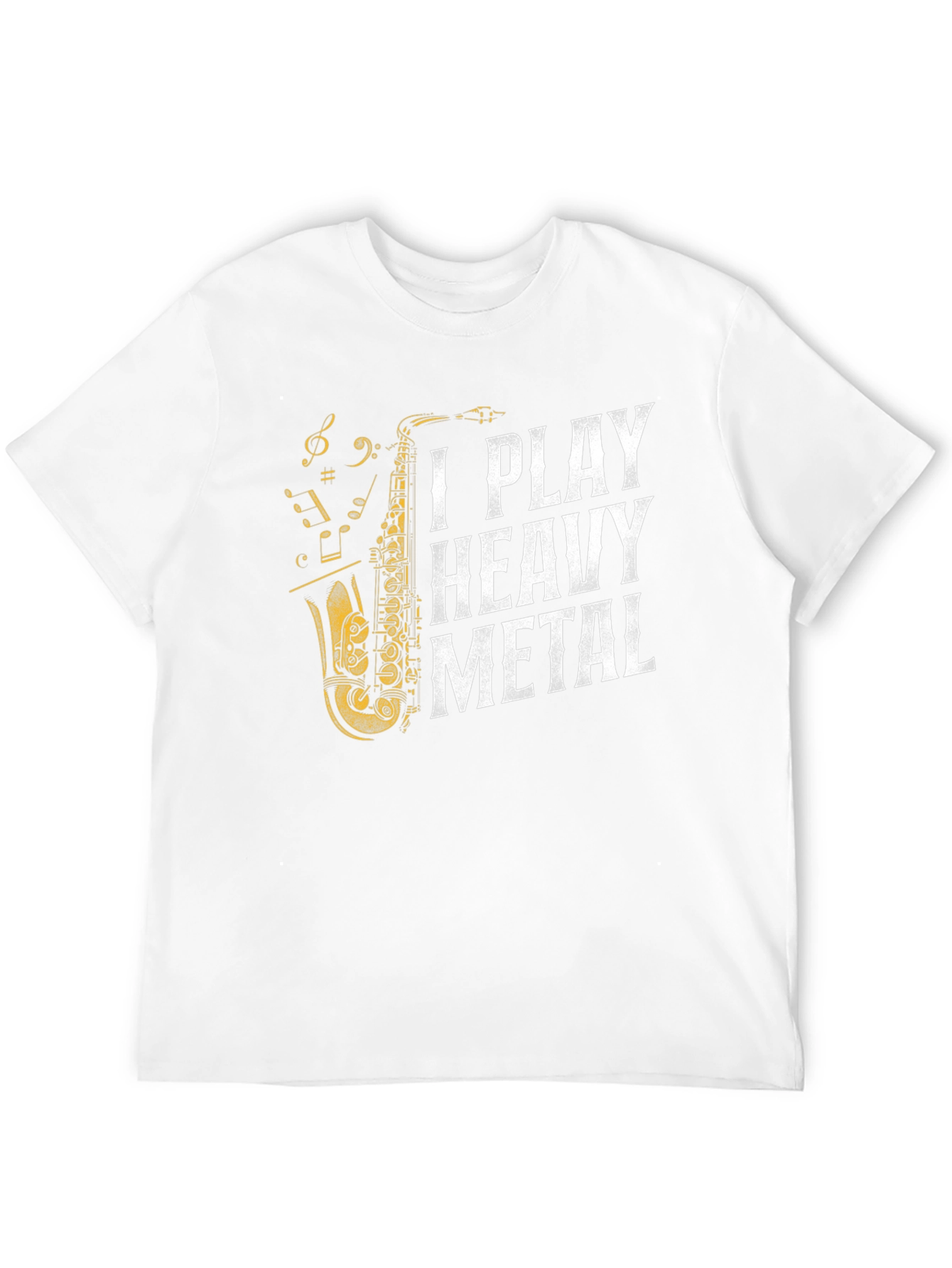 Black I Play Heavy Metal Saxophone T-Shirt view 12