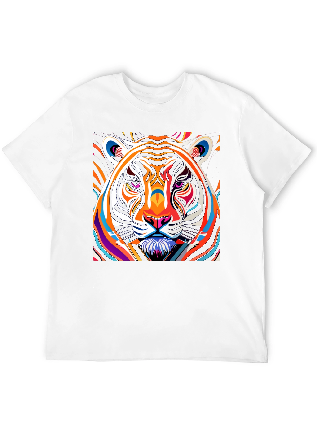 Black Vibrant Tiger Graphic Tee - Bold Artistic Design view 12
