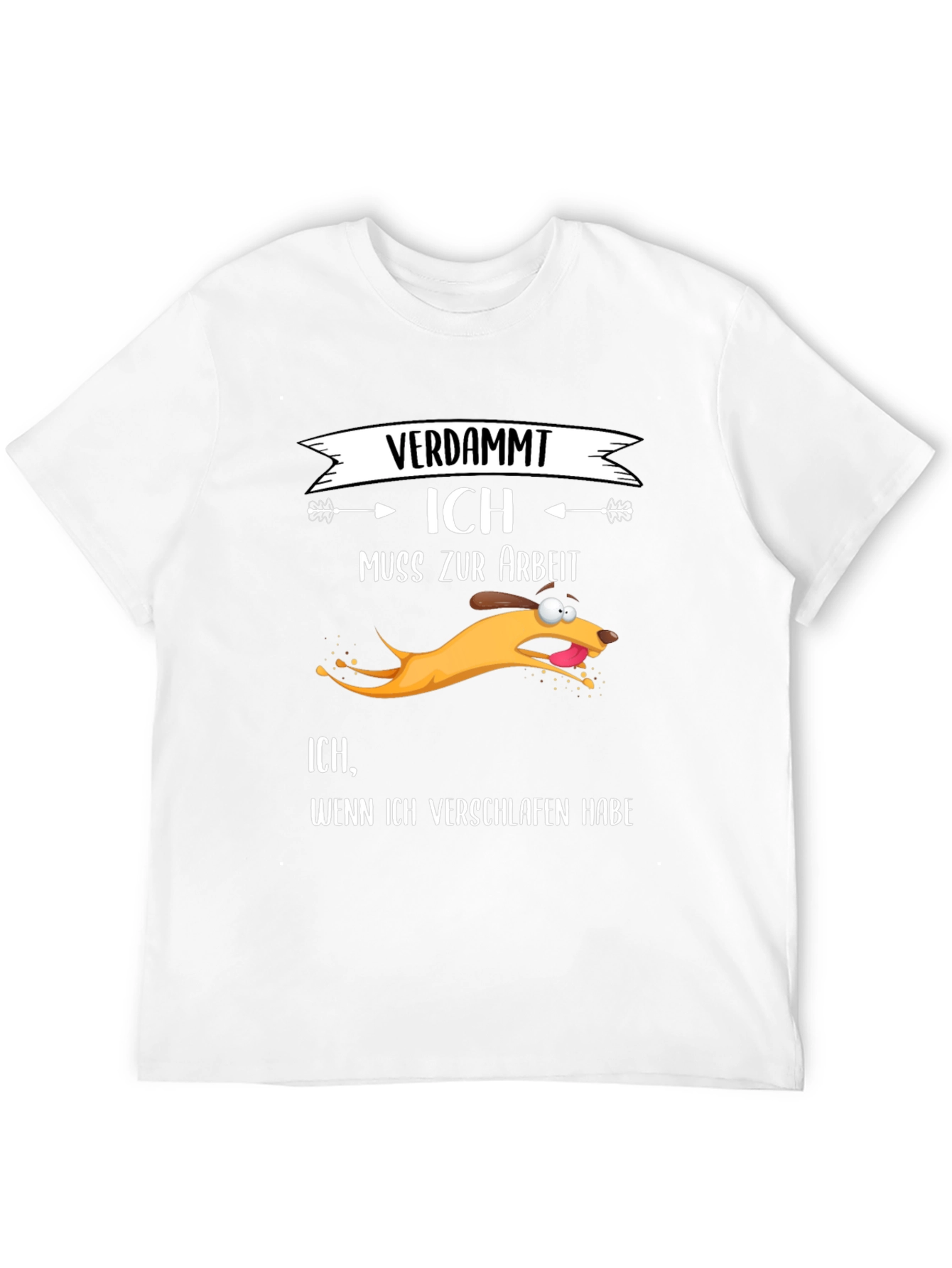 Black Funny Dog Late for Work T-Shirt view 12