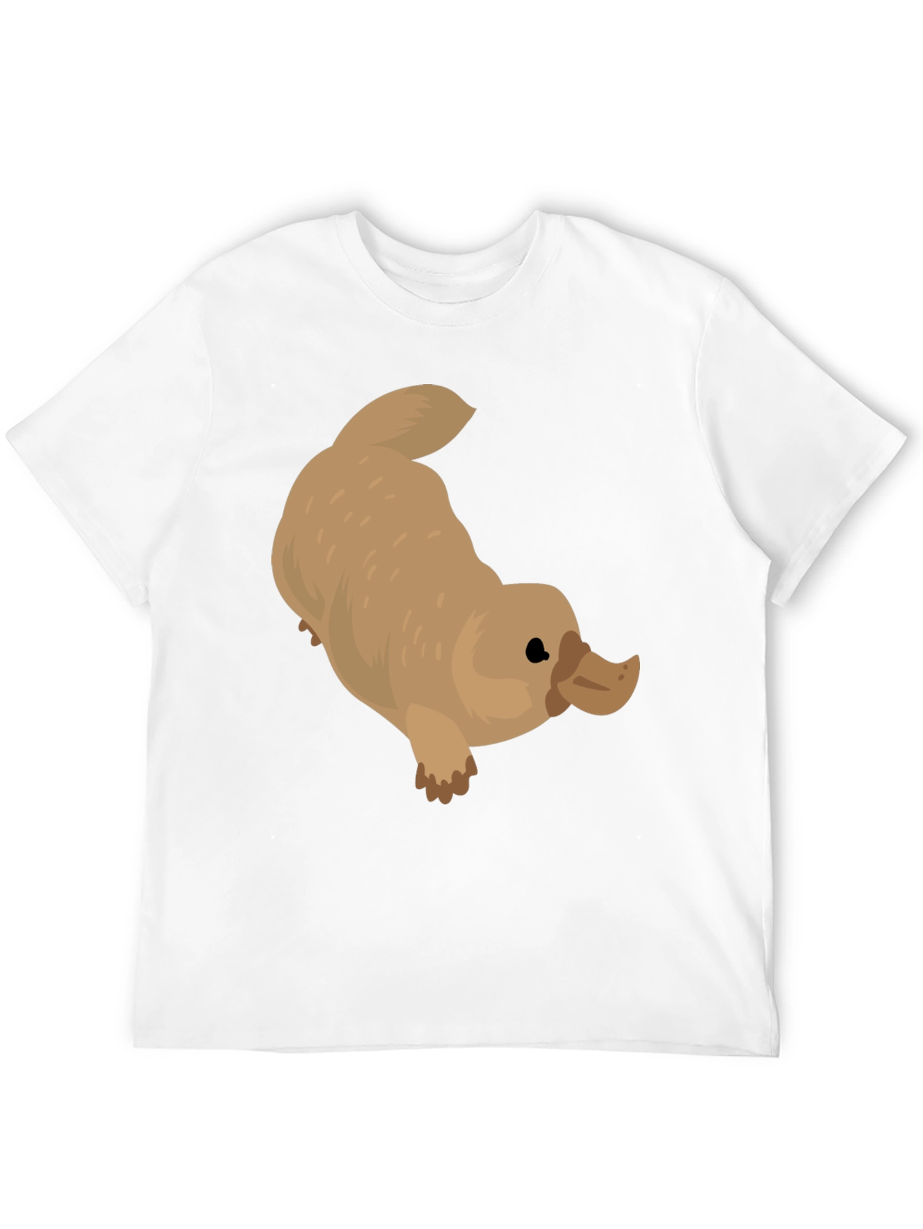 Black Cartoon Platypus Graphic Black T-Shirt view 12