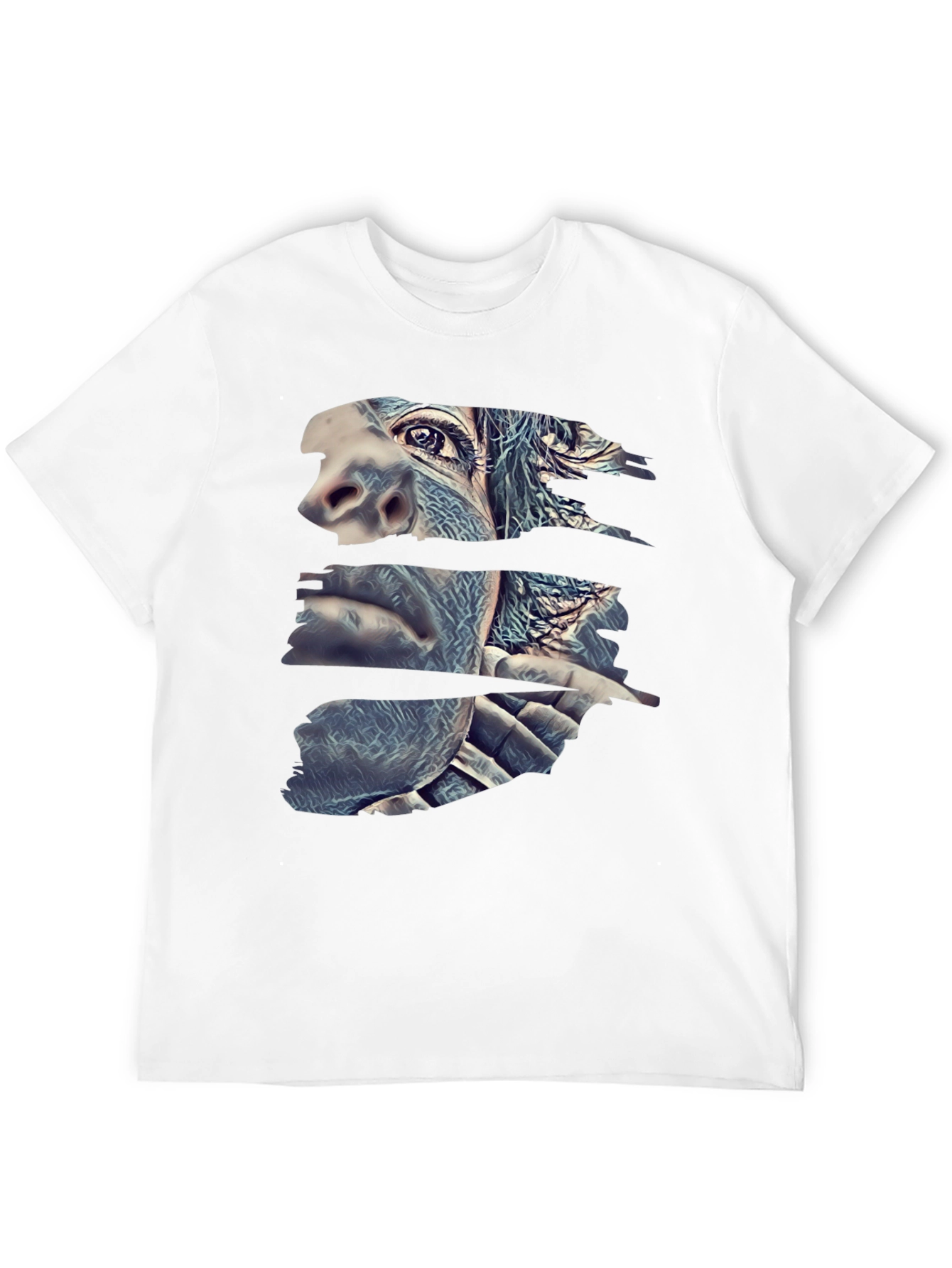 Black Abstract Gorilla Face Black T-Shirt view 12