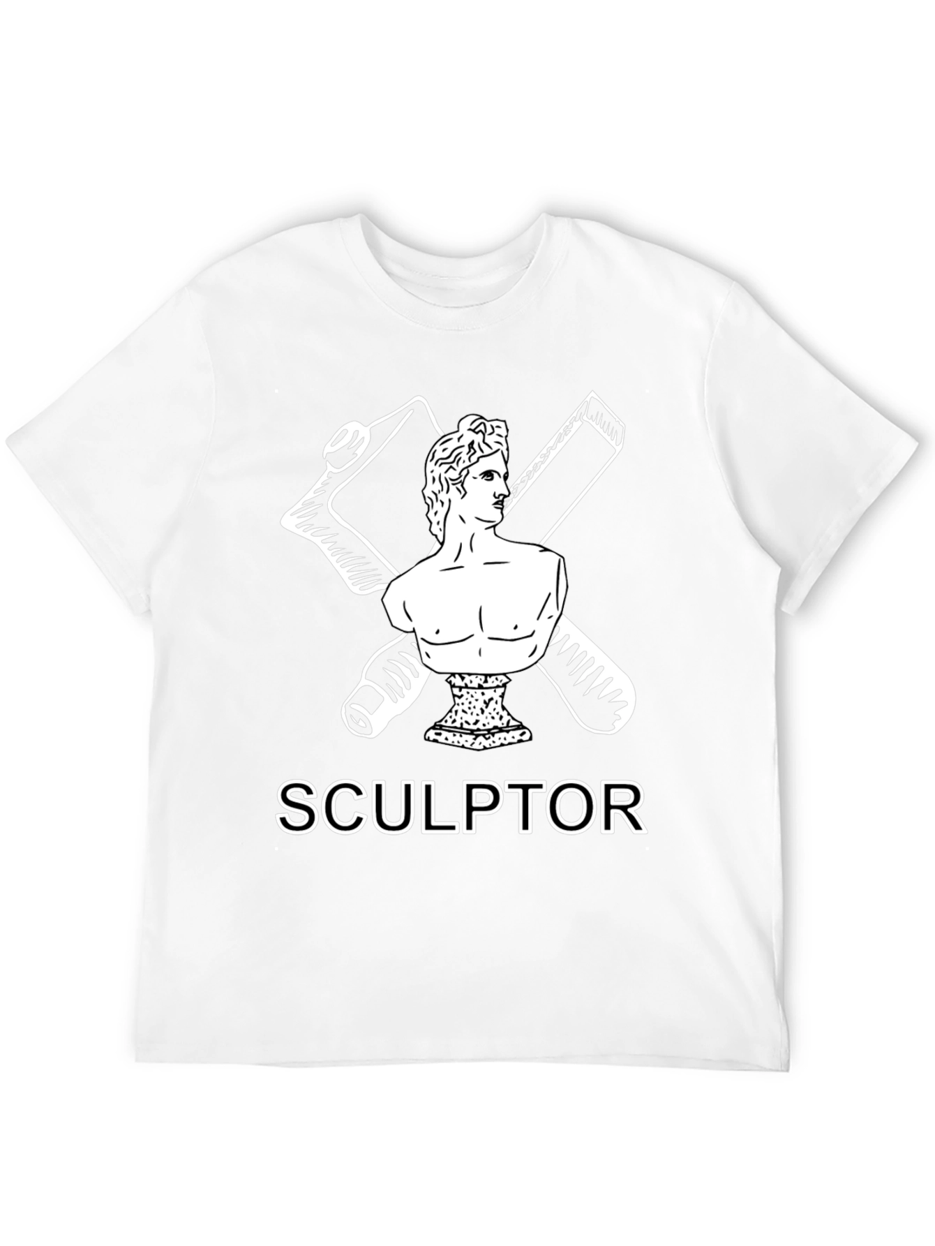 Black Sculptor Graphic Tee - Artistic Black T-Shirt view 12