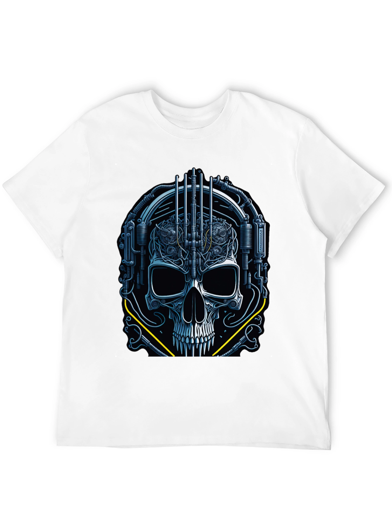 Black Cyberpunk Skull Graphic Tee - Dark Future Style view 12