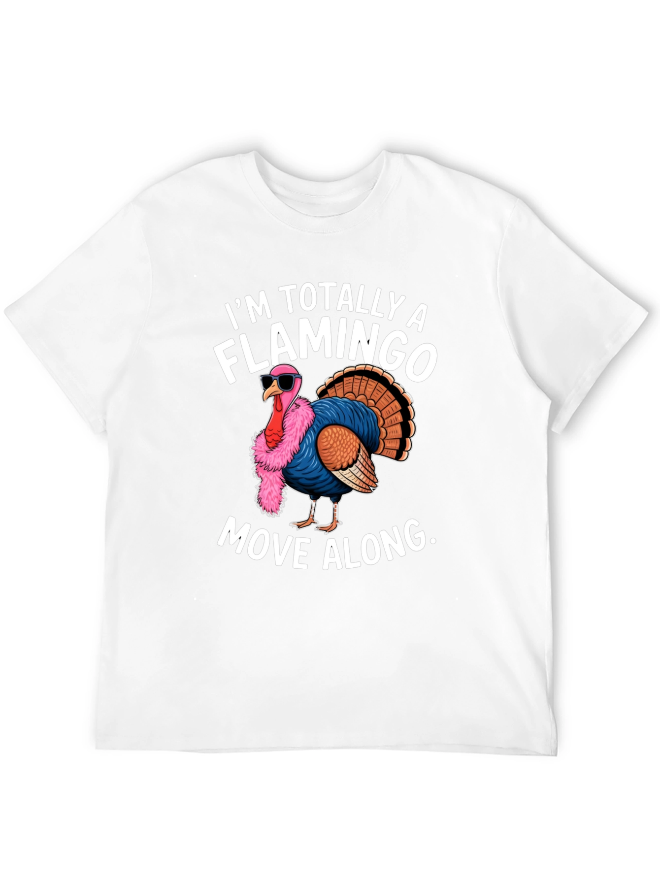 Black Funny Turkey Flamingo Graphic T-Shirt view 12