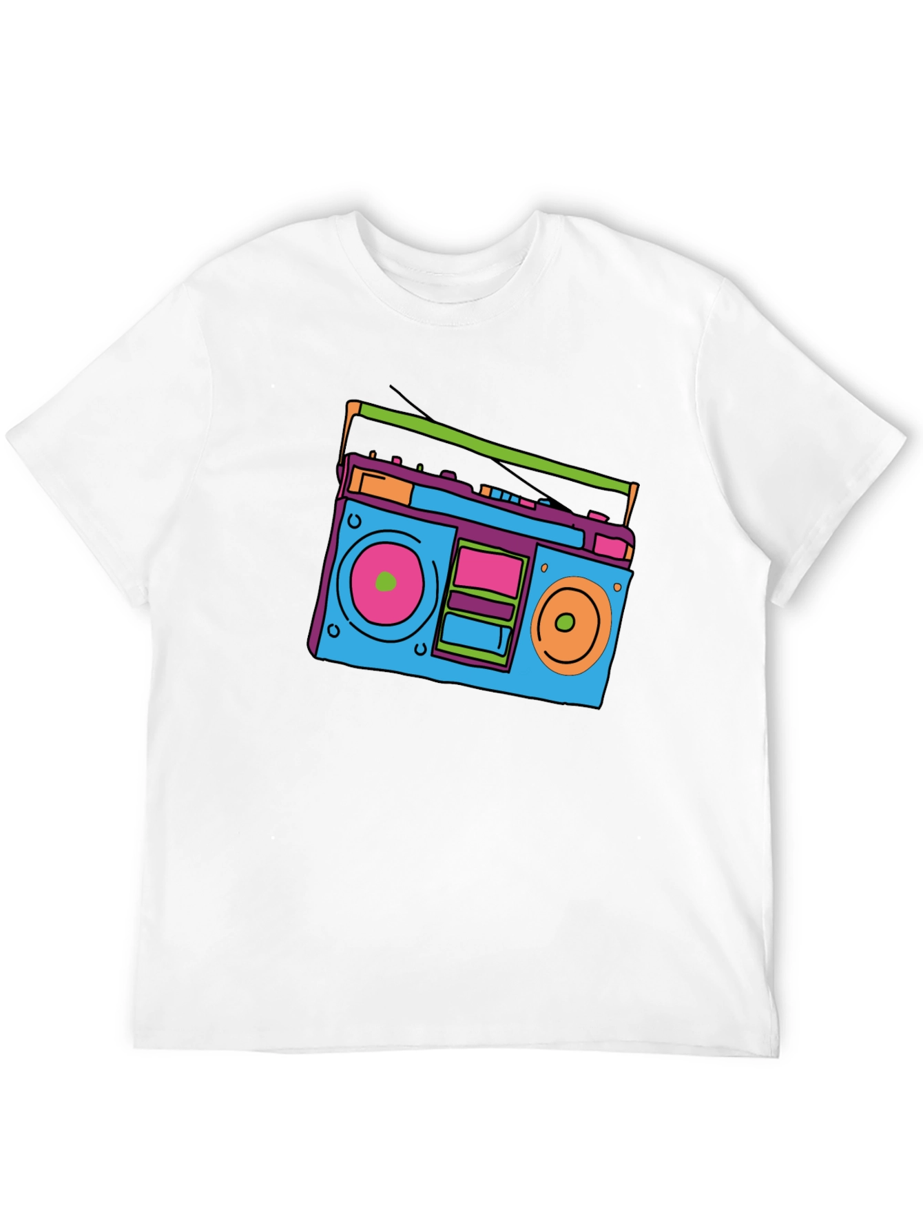 Black Retro Boombox Graphic Tee - Classic 80s Style view 12