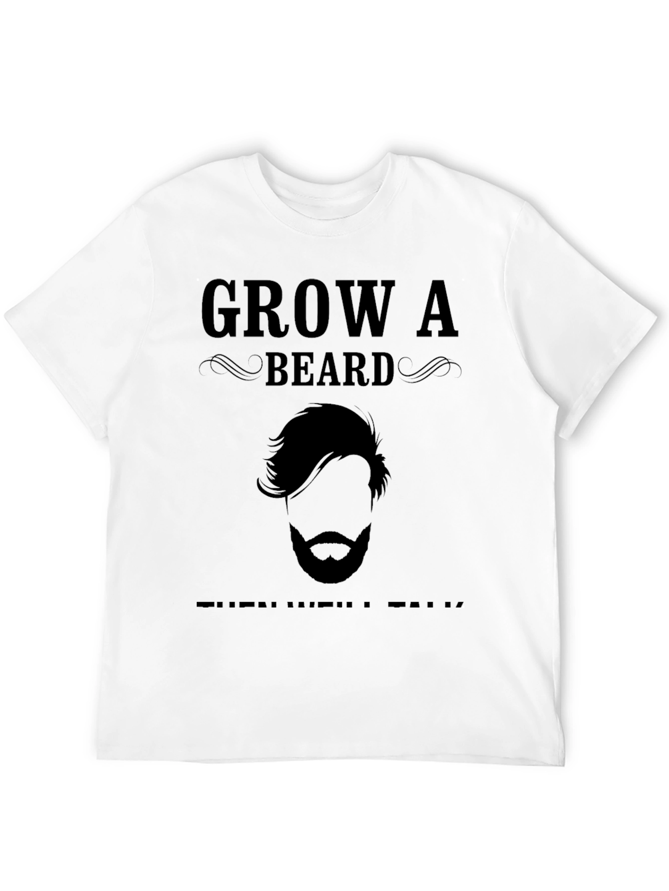 Black Grow a Beard T-Shirt - Funny Men's Tee view 12