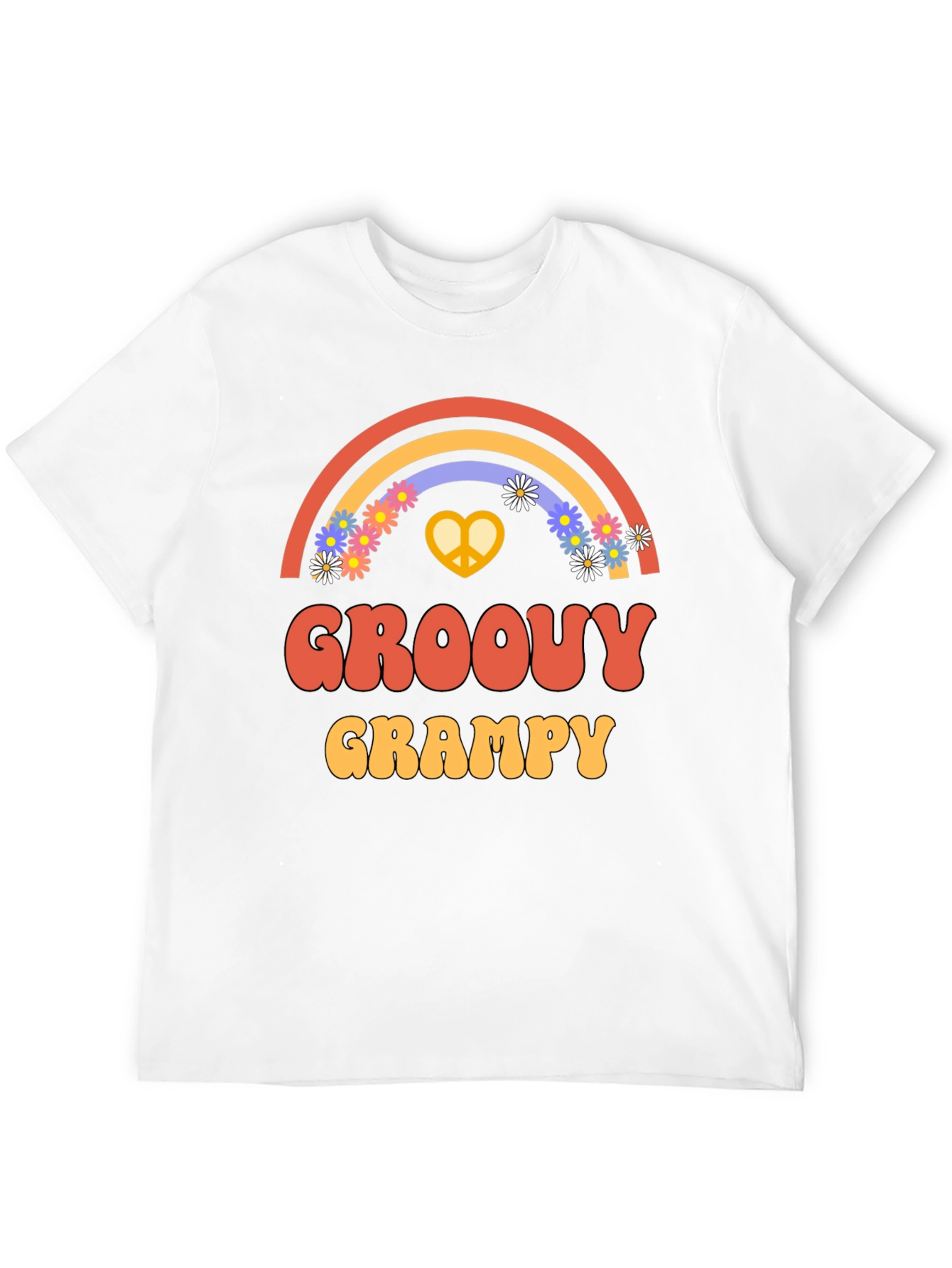 Black Groovy Grampy T-Shirt - Retro Rainbow Design view 12