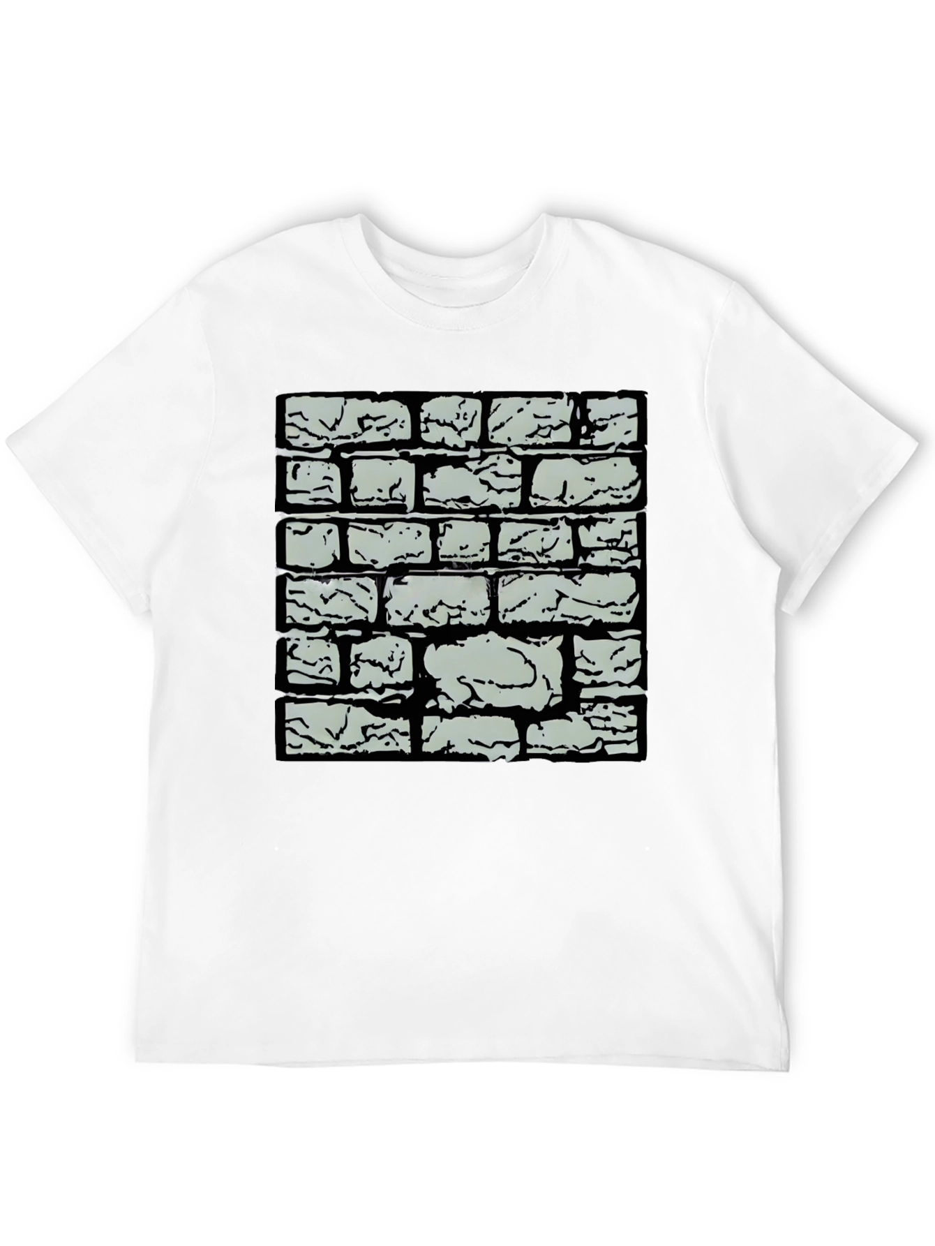 Black Brick Wall Graphic Tee - Cool Casual Style view 12