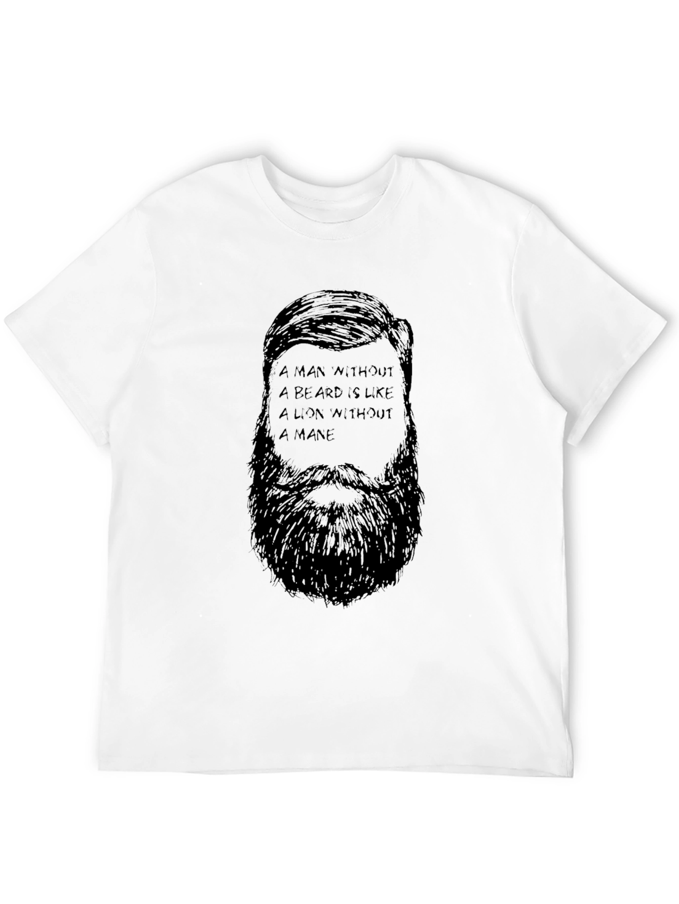 Black Bearded Man Quote Graphic Tee - Black view 12