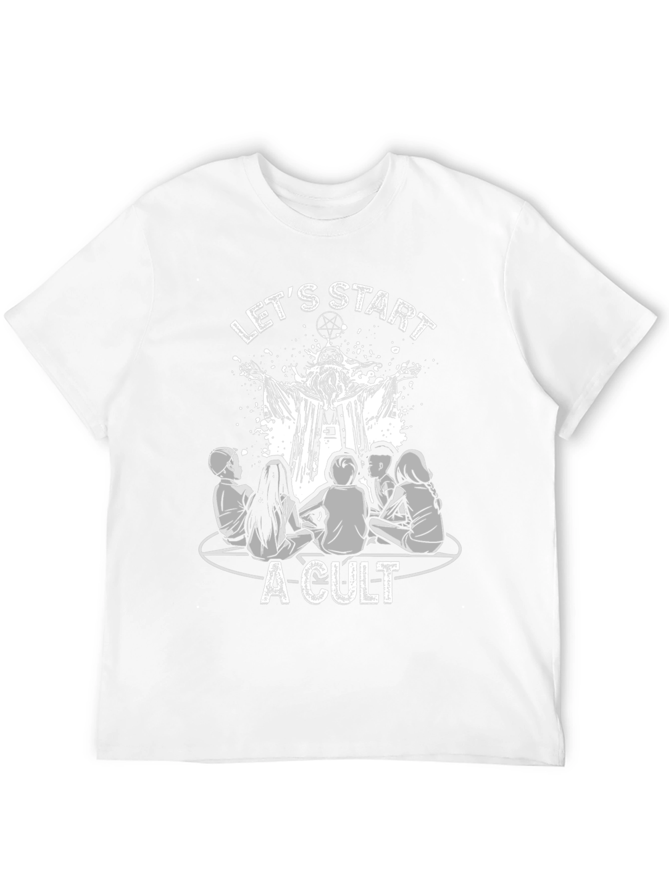 Black Let's Start a Cult Graphic Tee view 12