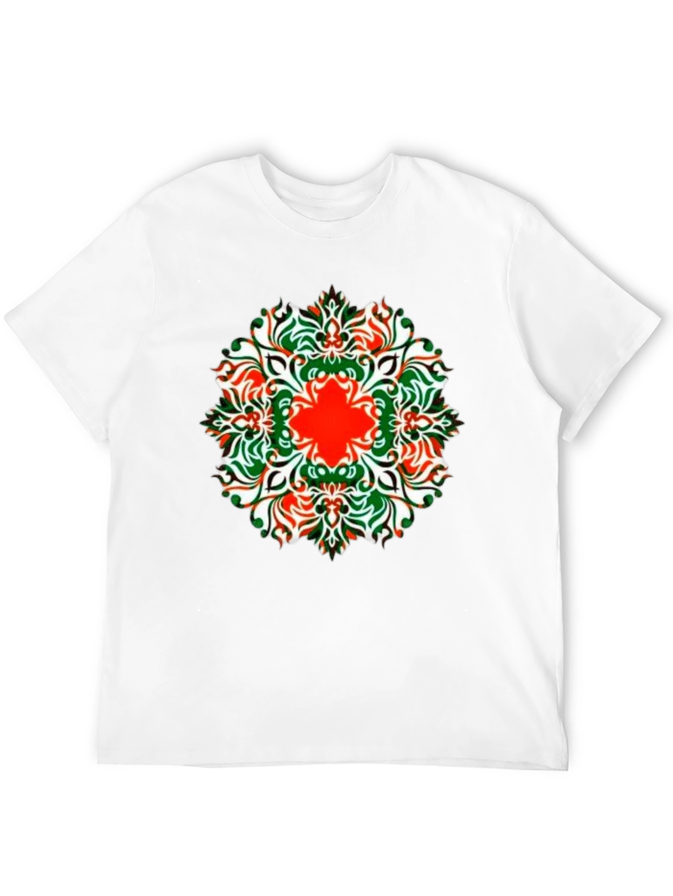 Black Stylish Black Tee with Colorful Mandala Design view 12