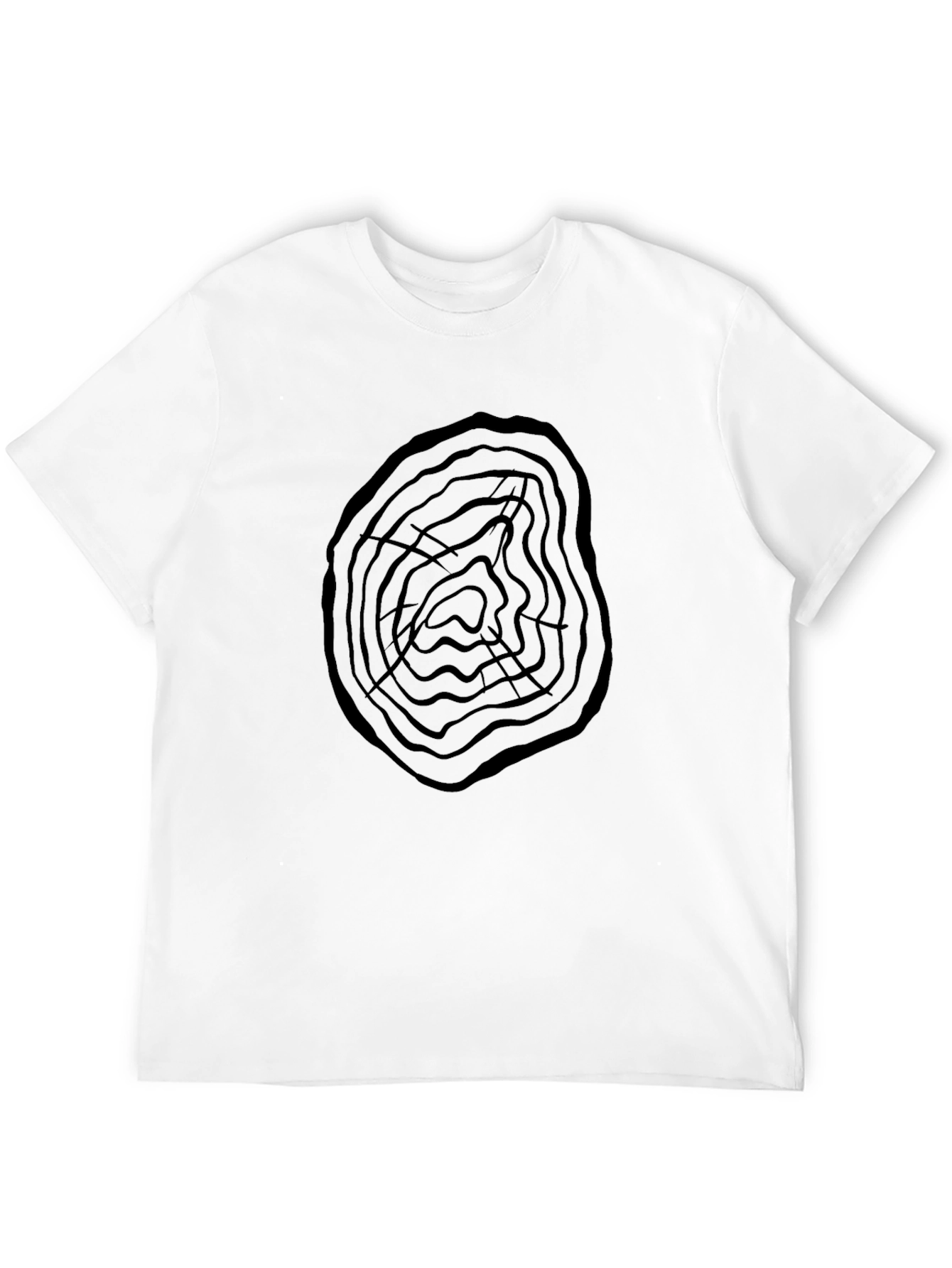 Black Abstract Tree Ring Graphic Print Men's Tee view 12