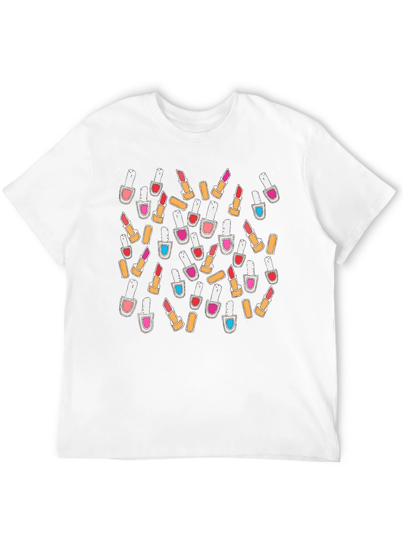 Black Makeup Pattern T-Shirt view 12