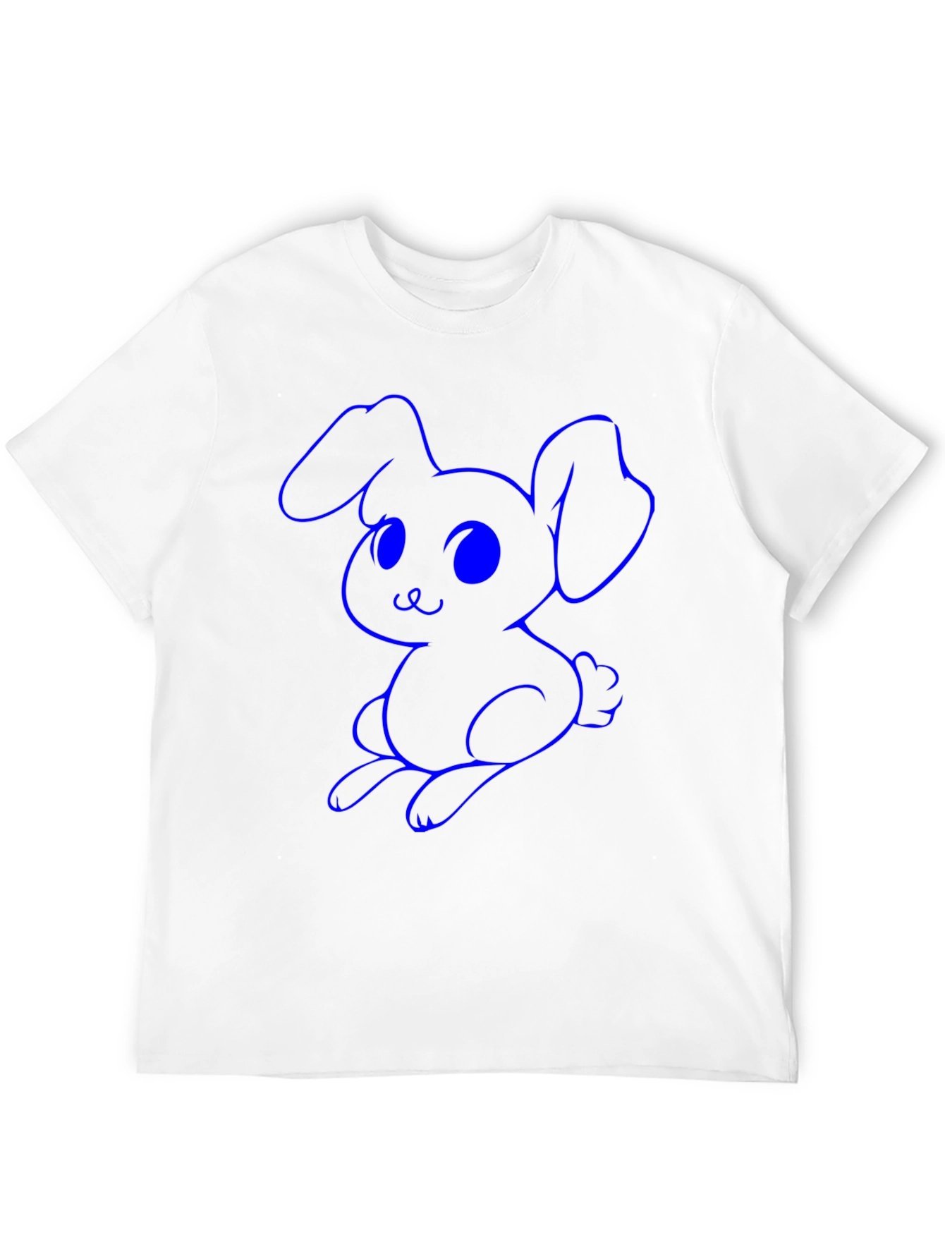 Black Cute Bunny Graphic Tee - Black Cotton Shirt view 12