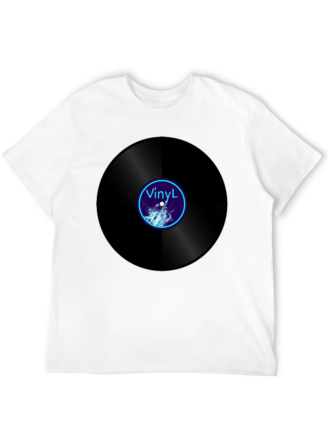 Black Vinyl Record Graphic Tee - Cool Music Lover T-Shirt view 12