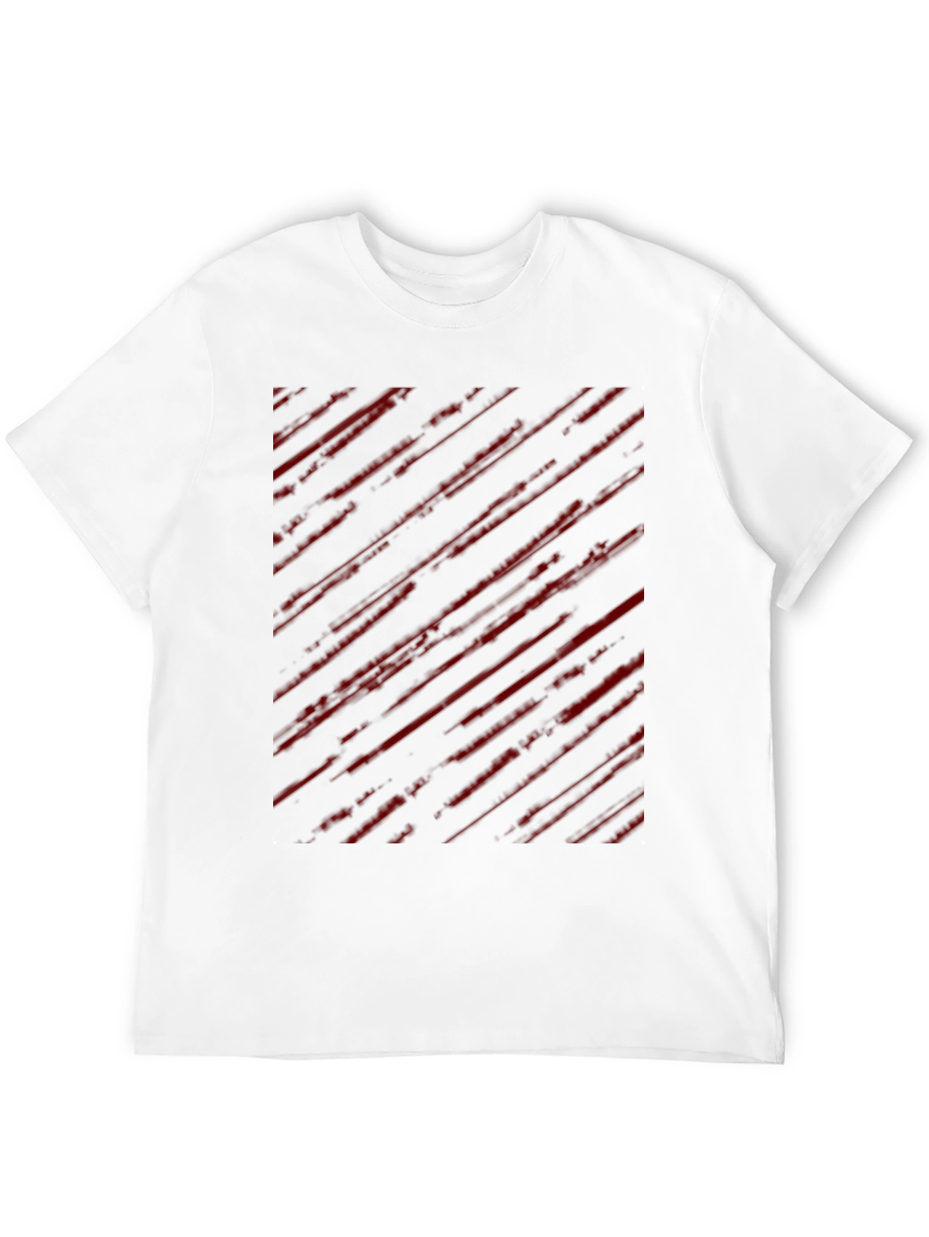 Black Edgy Striped Graphic Tee view 12