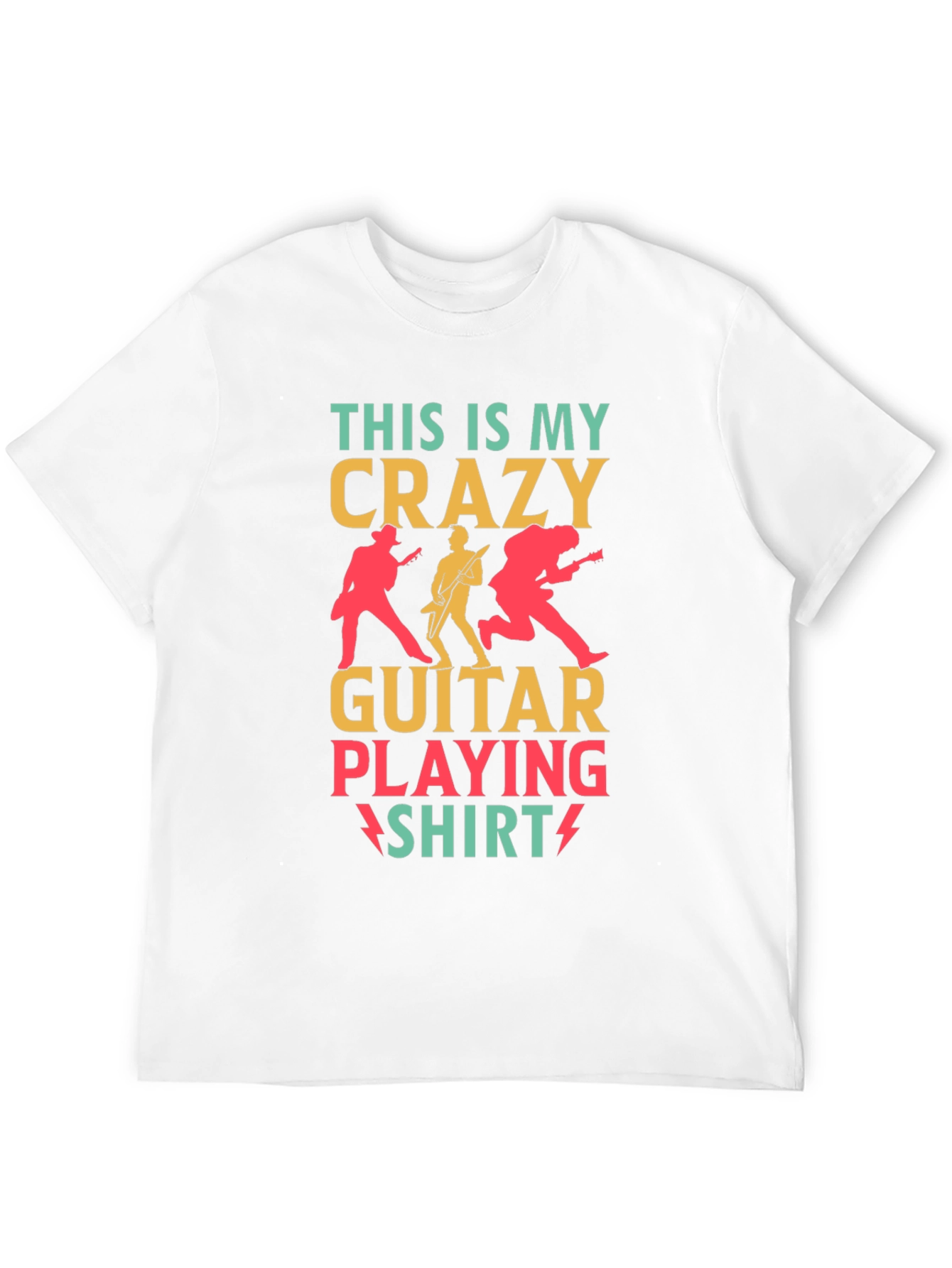 Black Crazy Guitar Playing Shirt - Rock Concert T-Shirt view 12