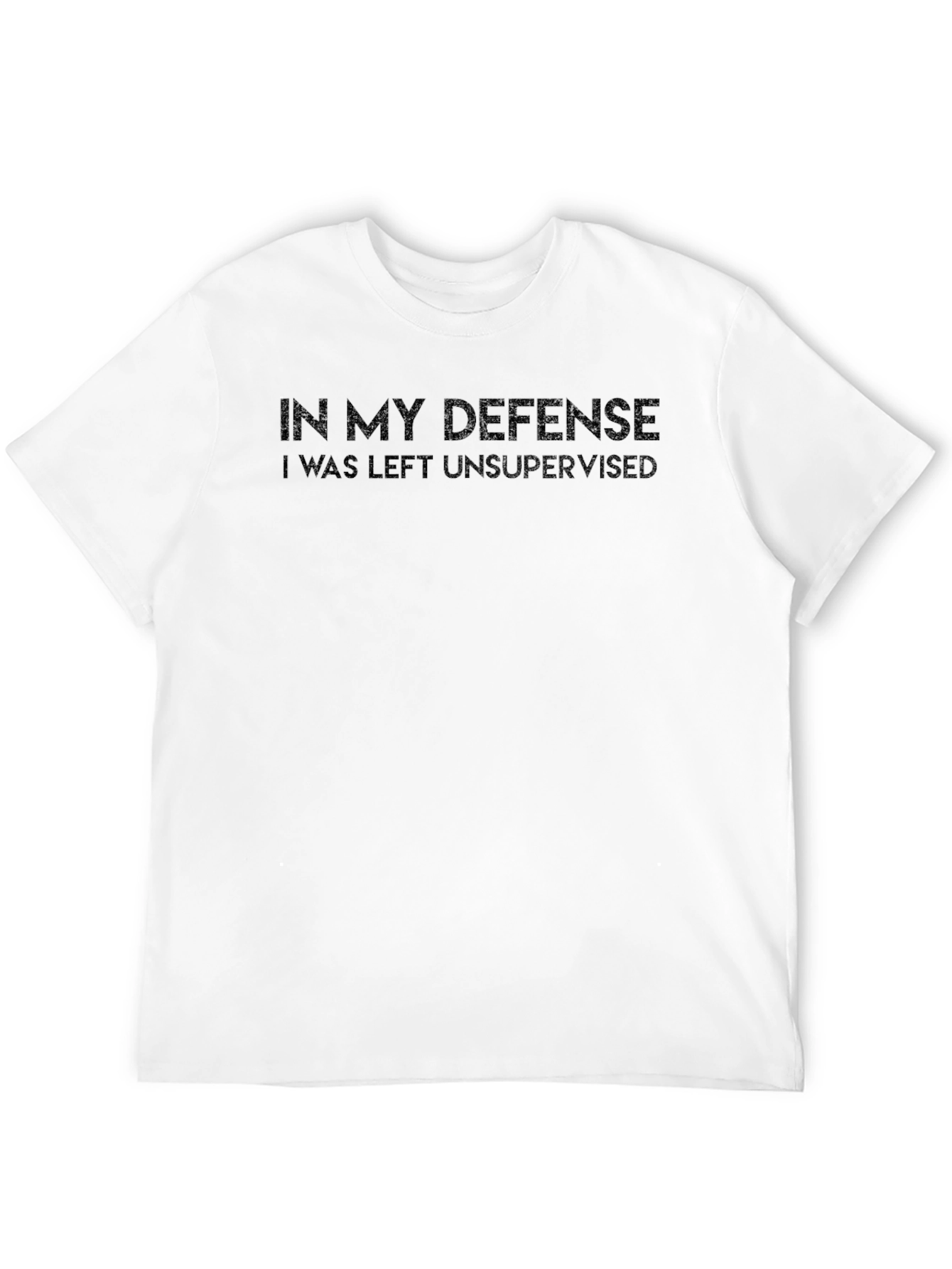 Black Funny In My Defense Men's Black T-Shirt view 12