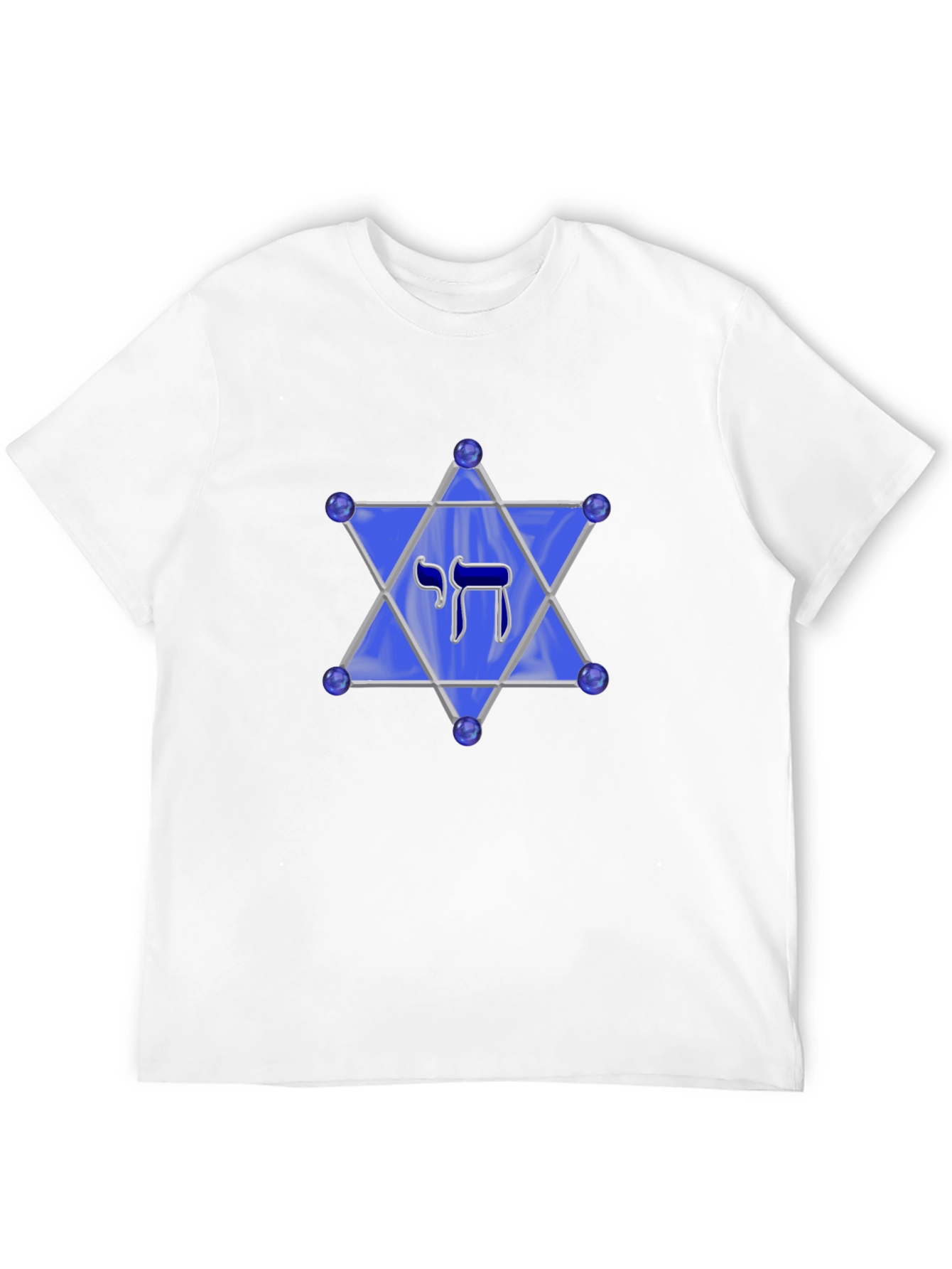 Black Chai Star of David Men's Black T-Shirt view 12