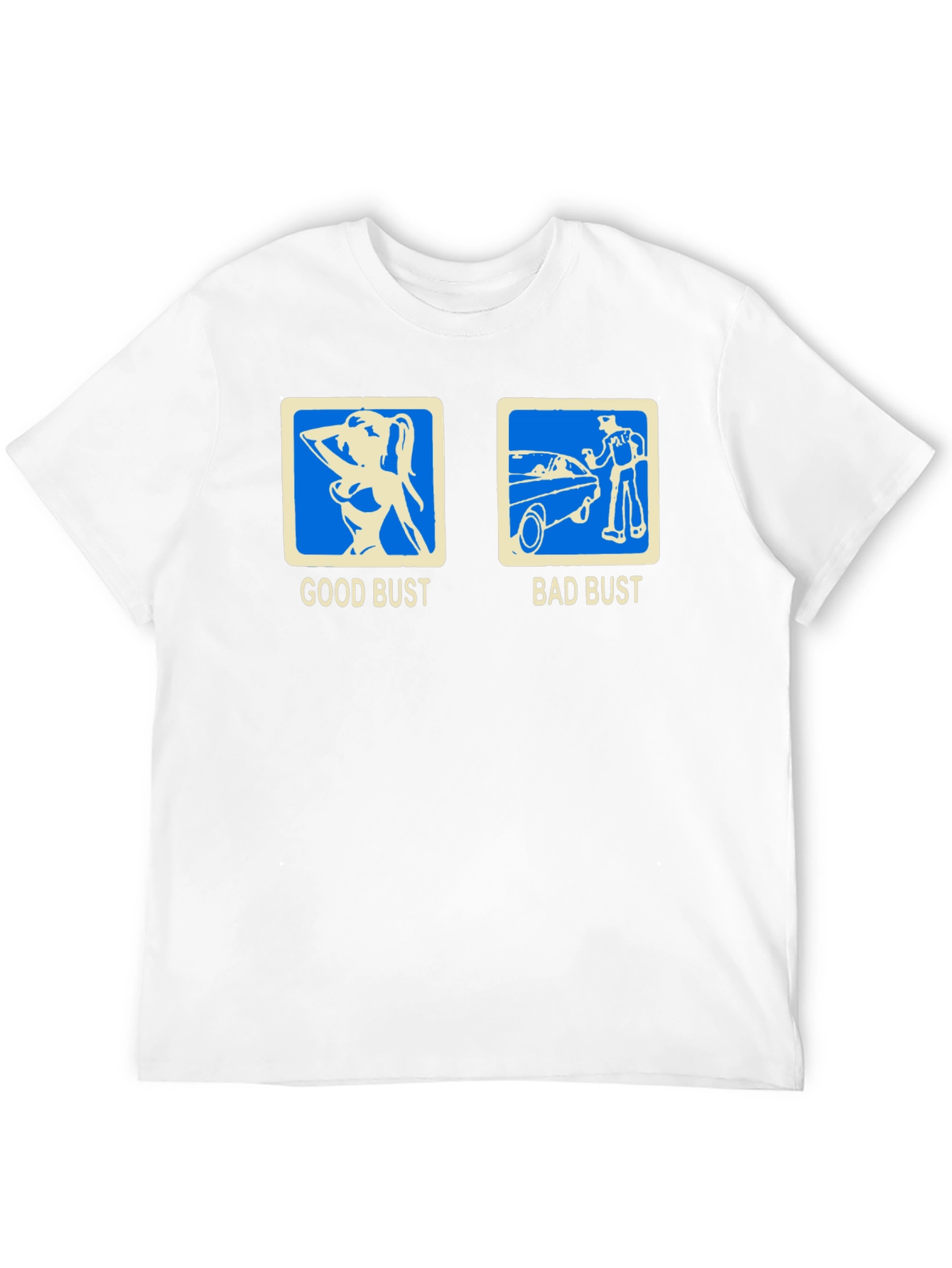 Black Funny "Good Bust Bad Bust" Graphic T-Shirt view 12