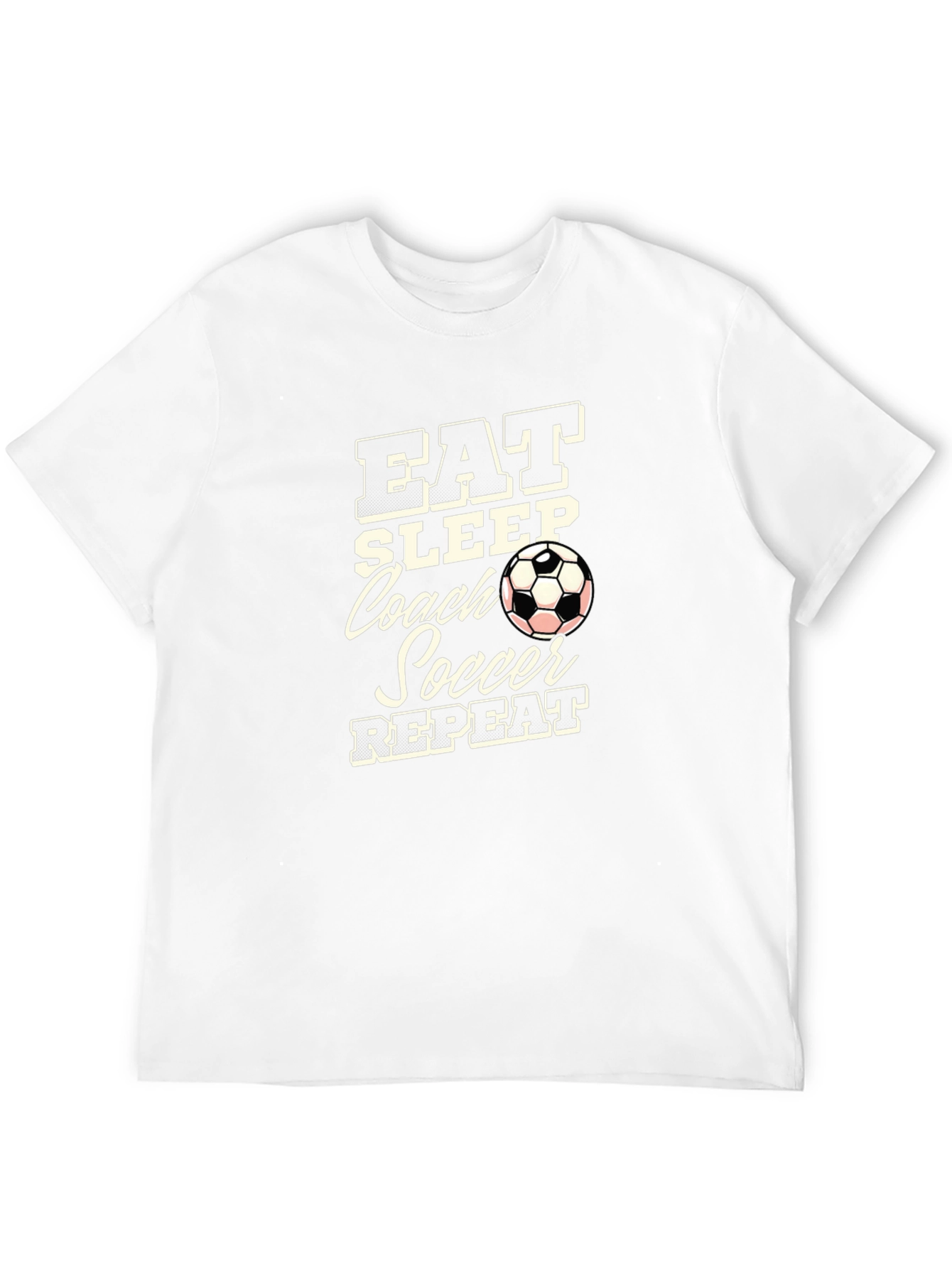 Black Eat Sleep Coach Soccer Repeat Black T-Shirt view 12