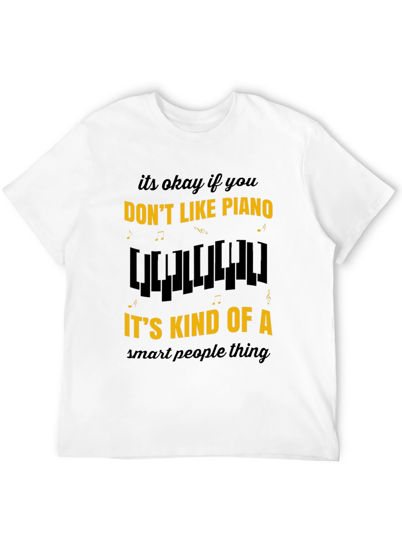 Black Funny Piano Lover Tee - Smart People Music Shirt view 12