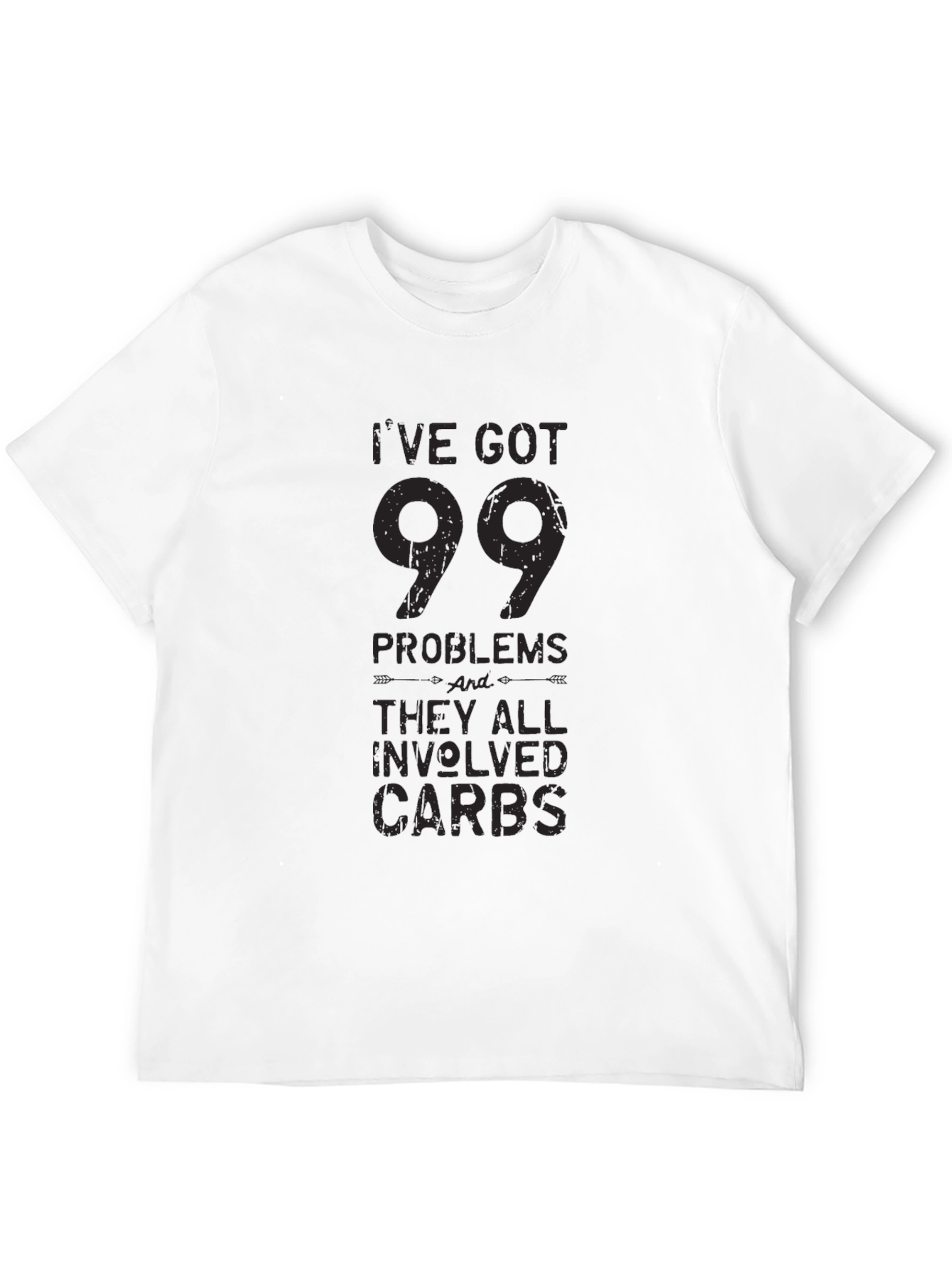 Black 99 Problems Carbs T-Shirt - Funny Foodie Tee view 12