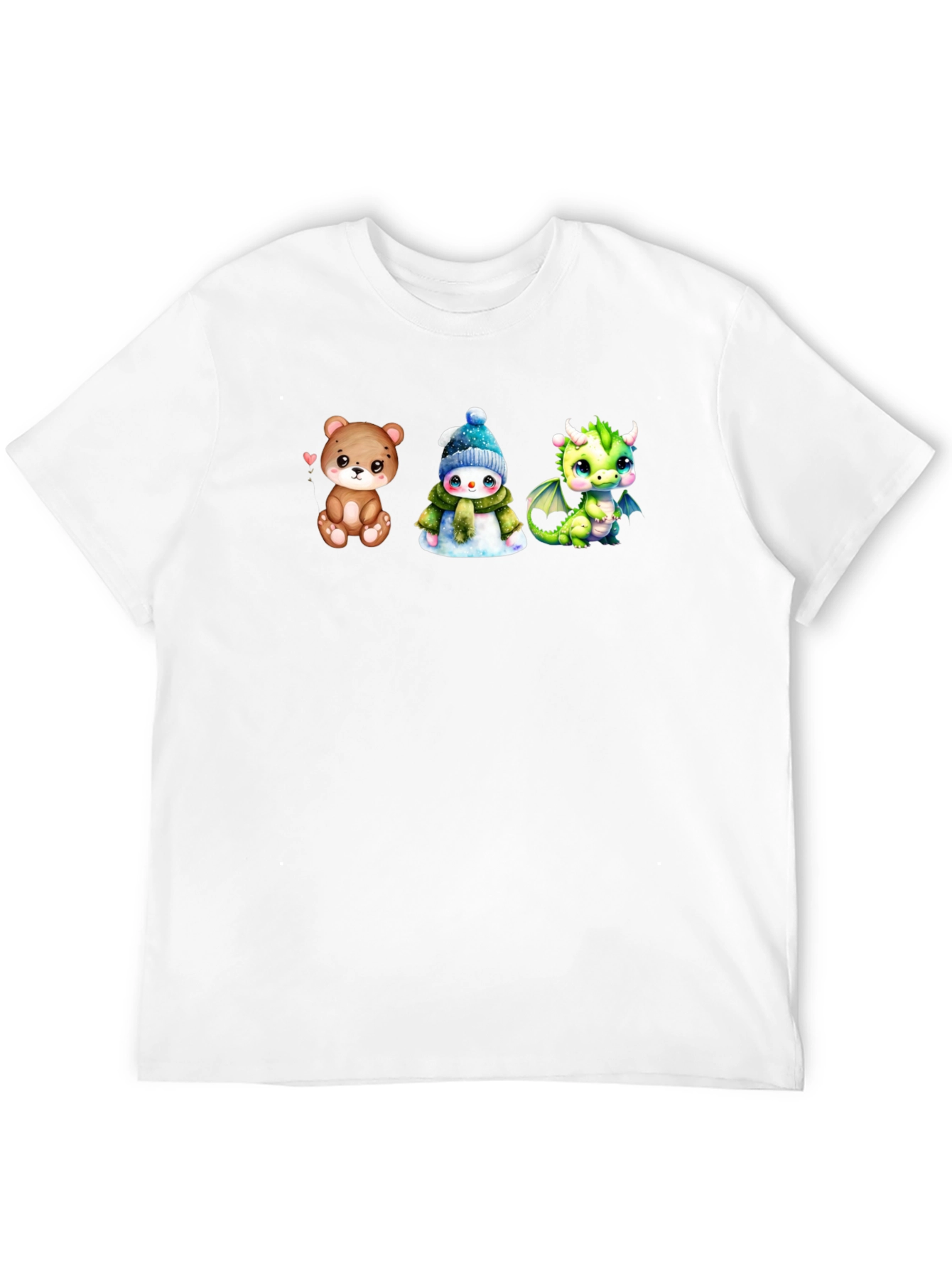 Black Cute Cartoon Animal T-Shirt view 12