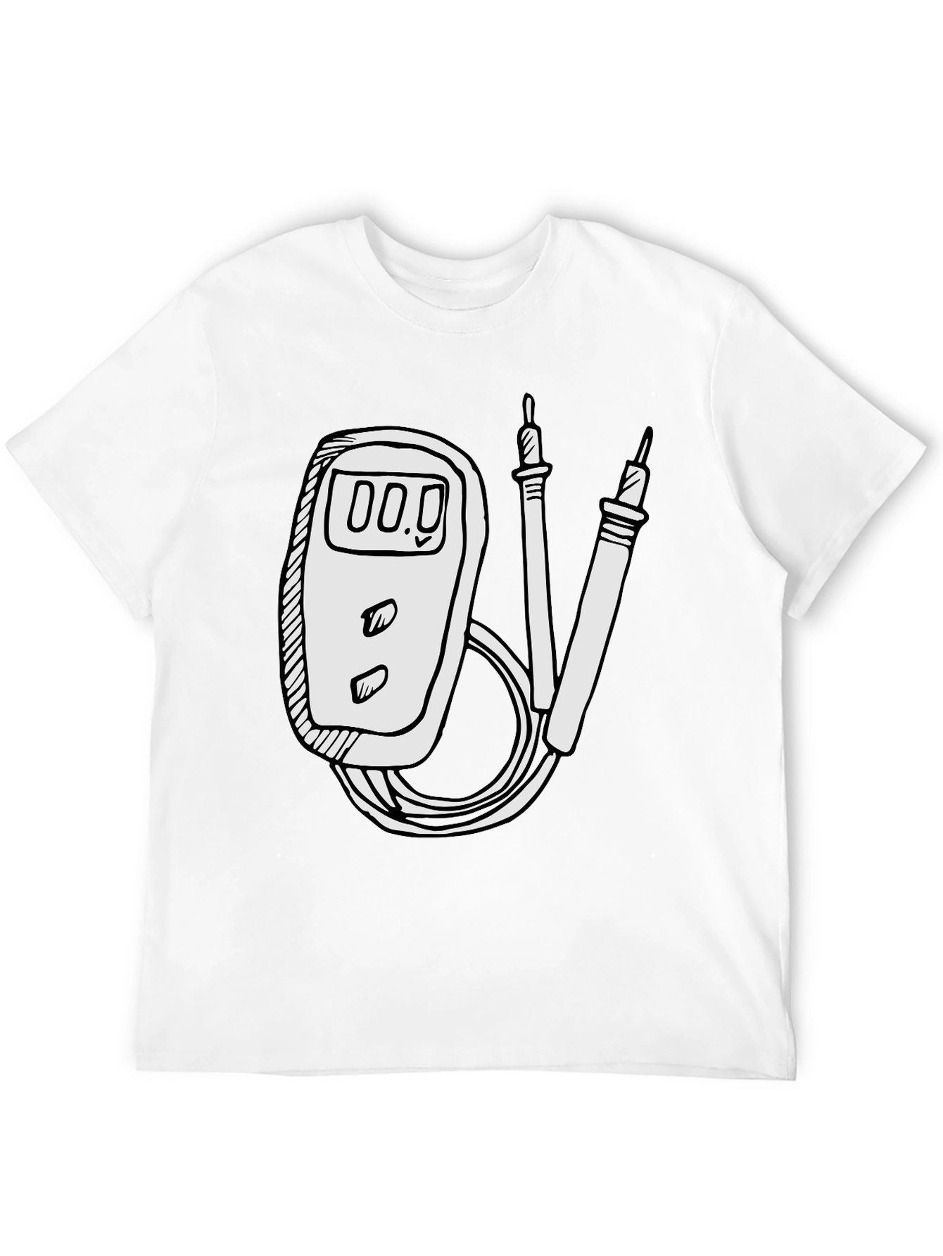 Black Electrician Humor Tee: Multimeter Graphic T-Shirt view 12