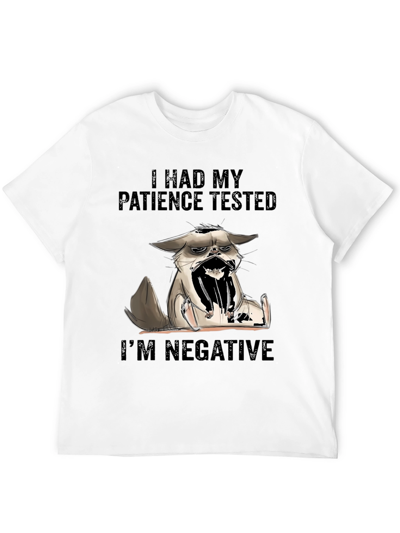 Black Patience Tested Cat Graphic T-Shirt view 12